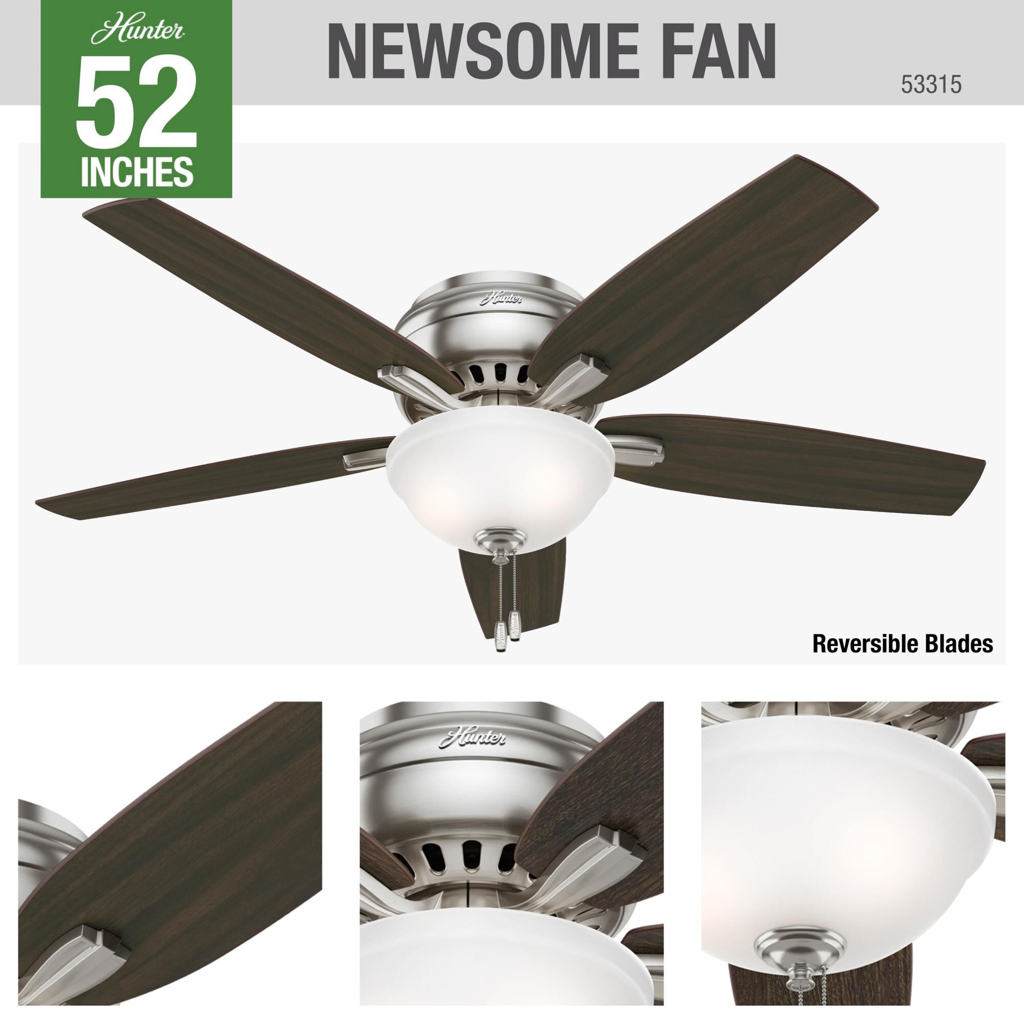 Newsome Flush Mount Fan by Hunter Fan