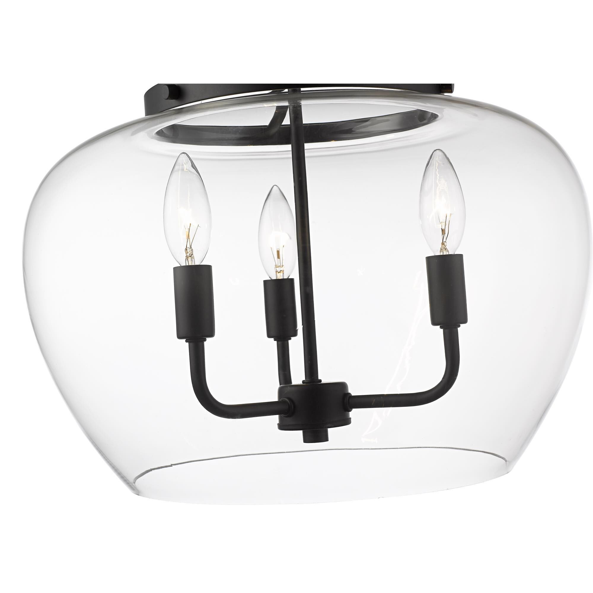 Shown in Matte Black finish and Glass shade