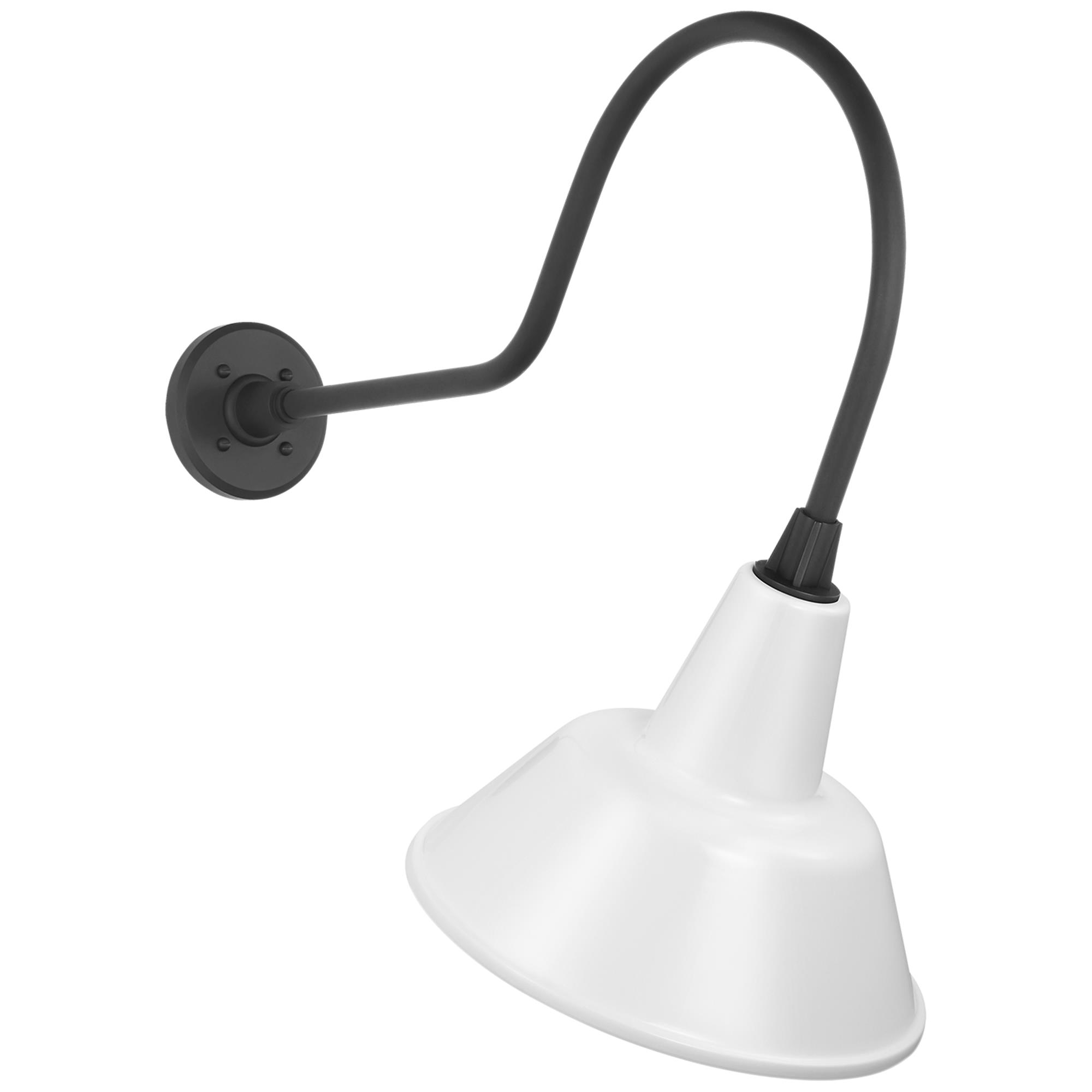Shown in Matte Black finish and White shade