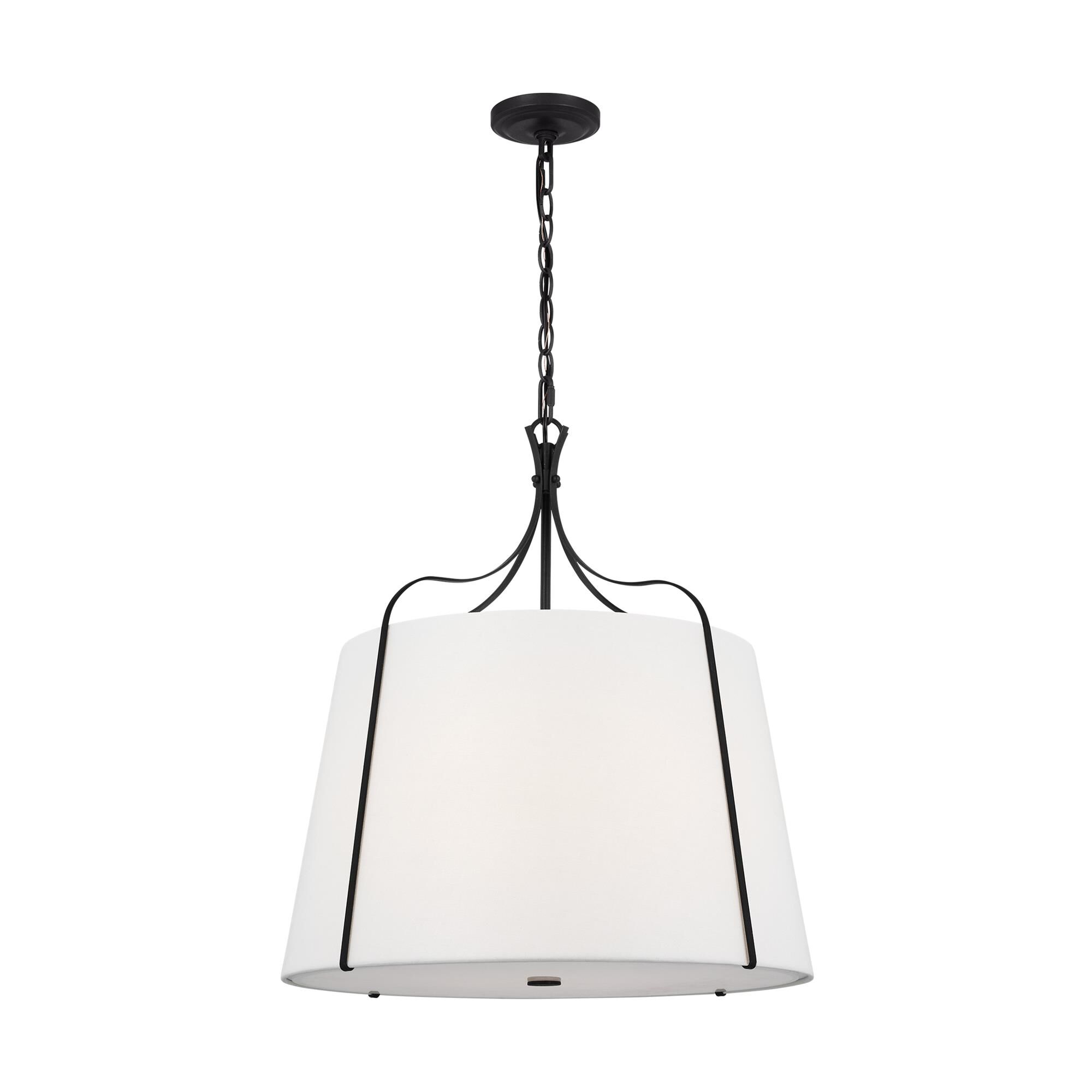 Shown in Smith Steel finish and White LinenLinen shade