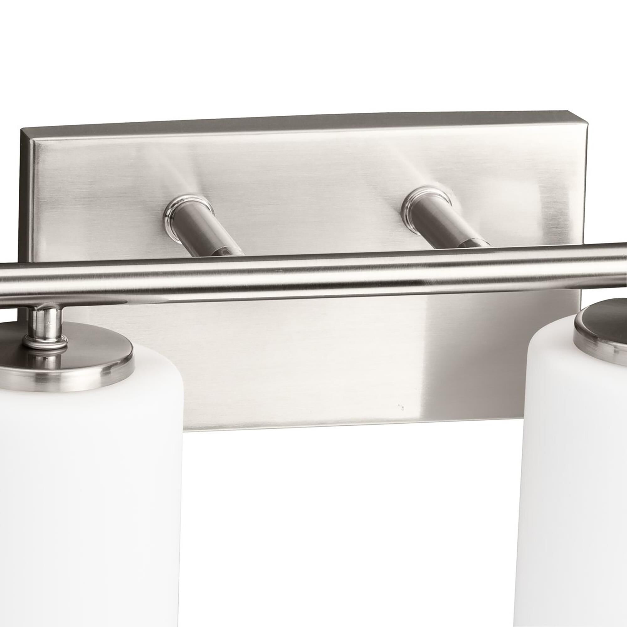 Shown in Brushed Nickel finish and Etched White Cylindrical glass
