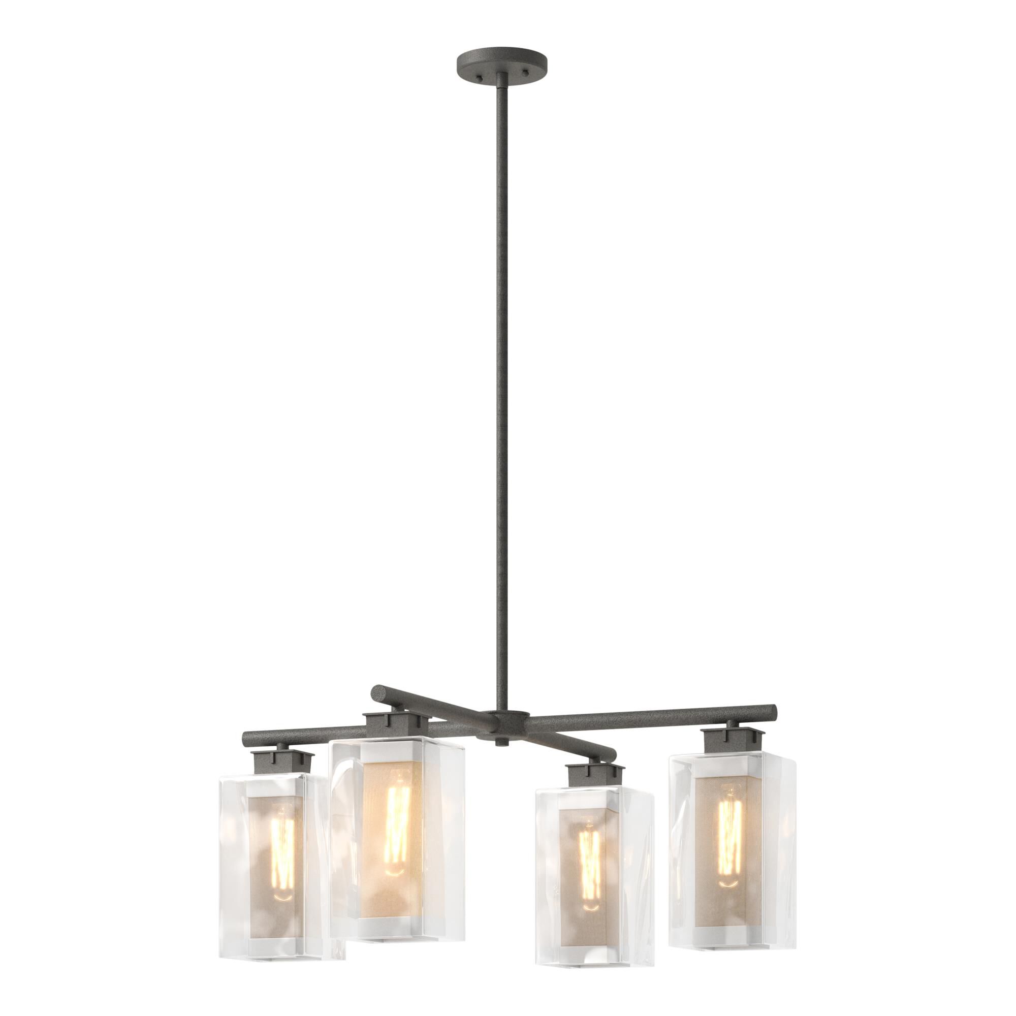 Shown in Coastal Natural Iron finish and Clear glass and Outdoor Silver accent
