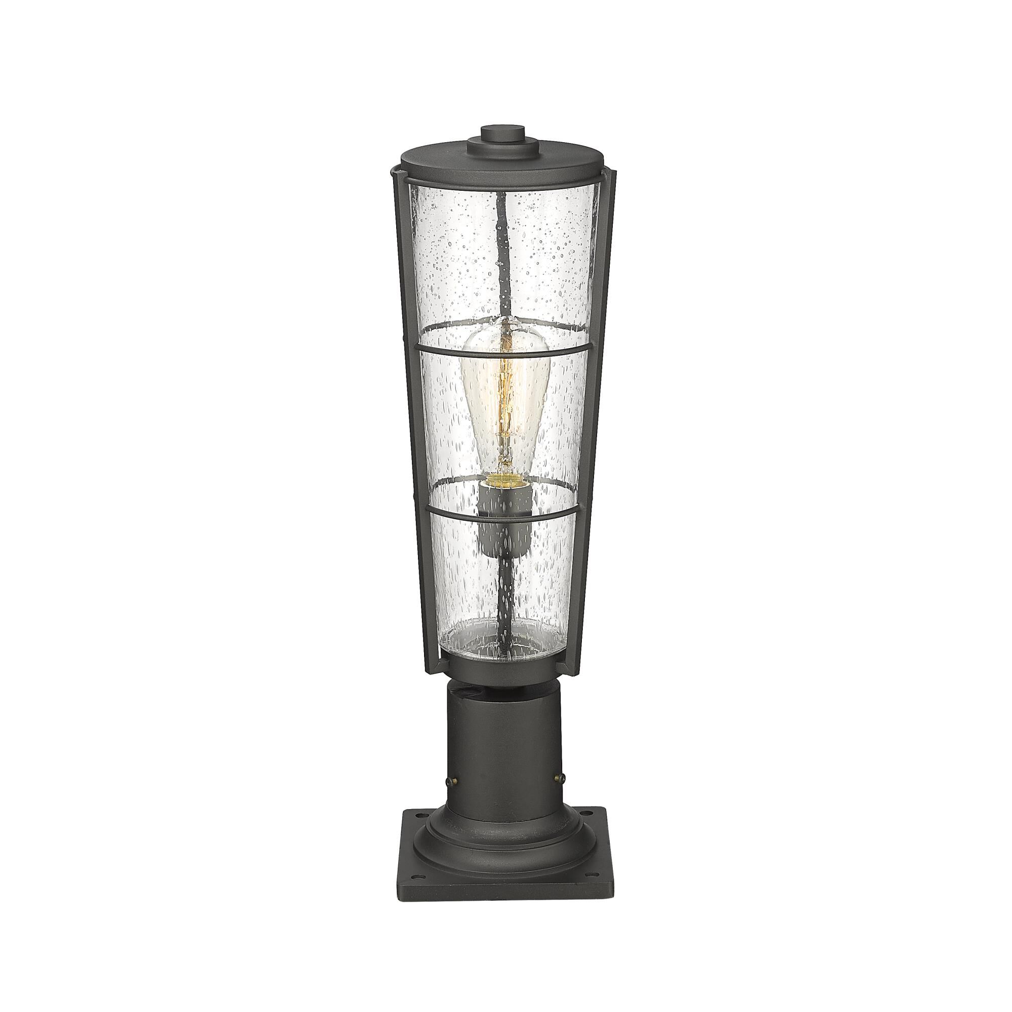 Shown in Black finish and Glass shade