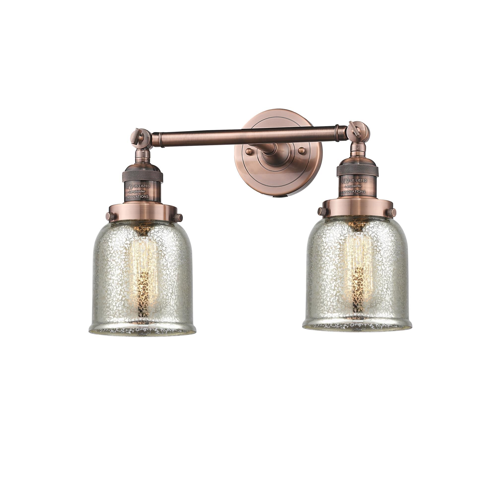 Shown in Antique Copper finish and Silver Mercury glass