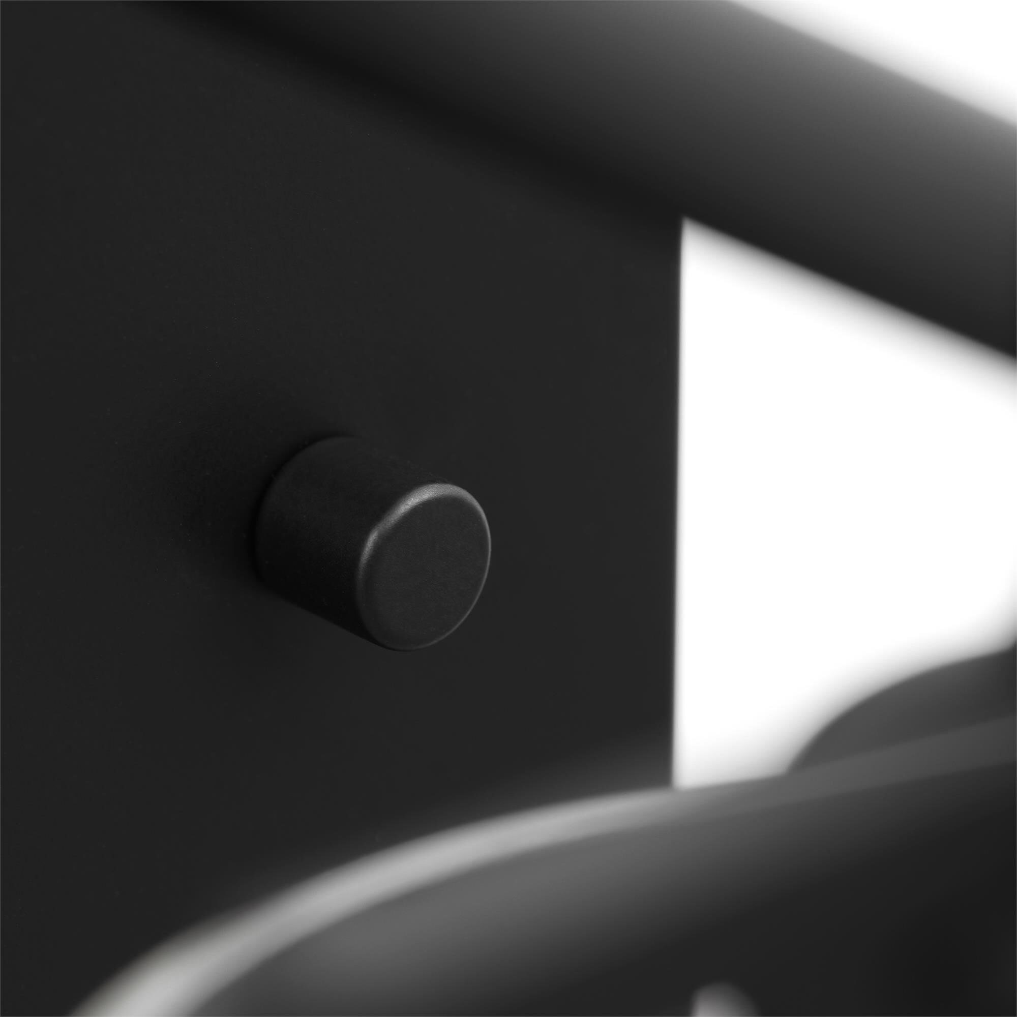 Shown in Midnight Black finish and Clear Glass shade