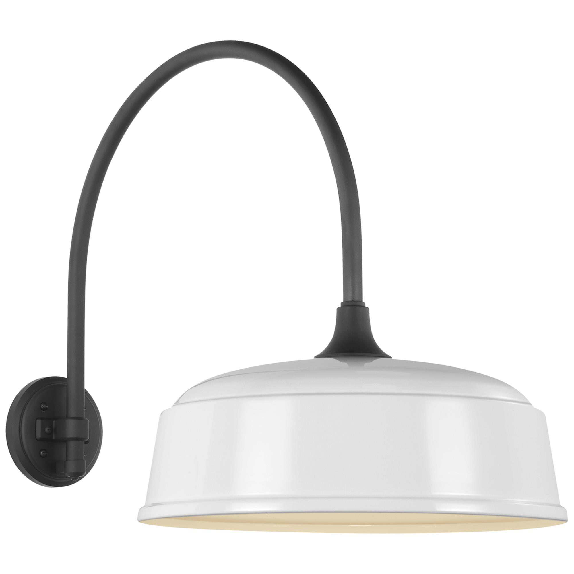 Shown in Matte Black finish and White shade
