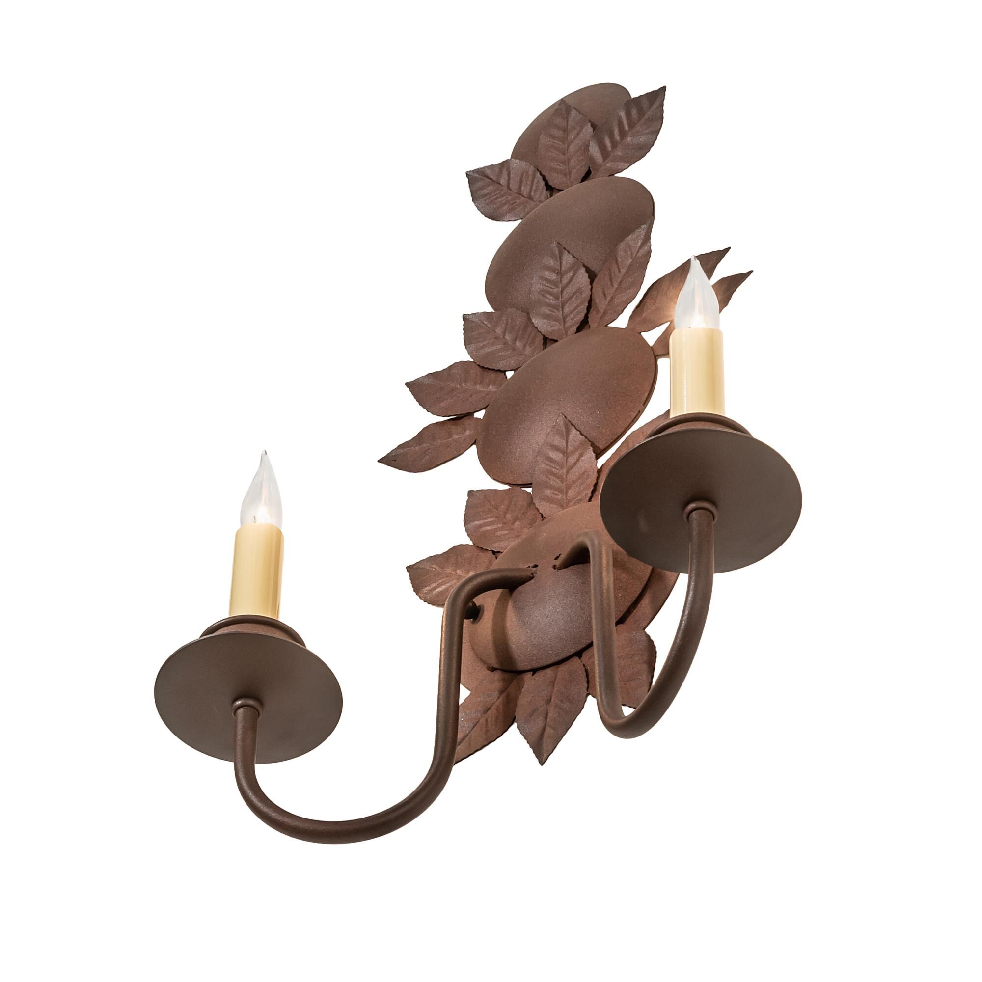 Tole Leaf 21 Inch Wall Sconce by Meyda Lighting