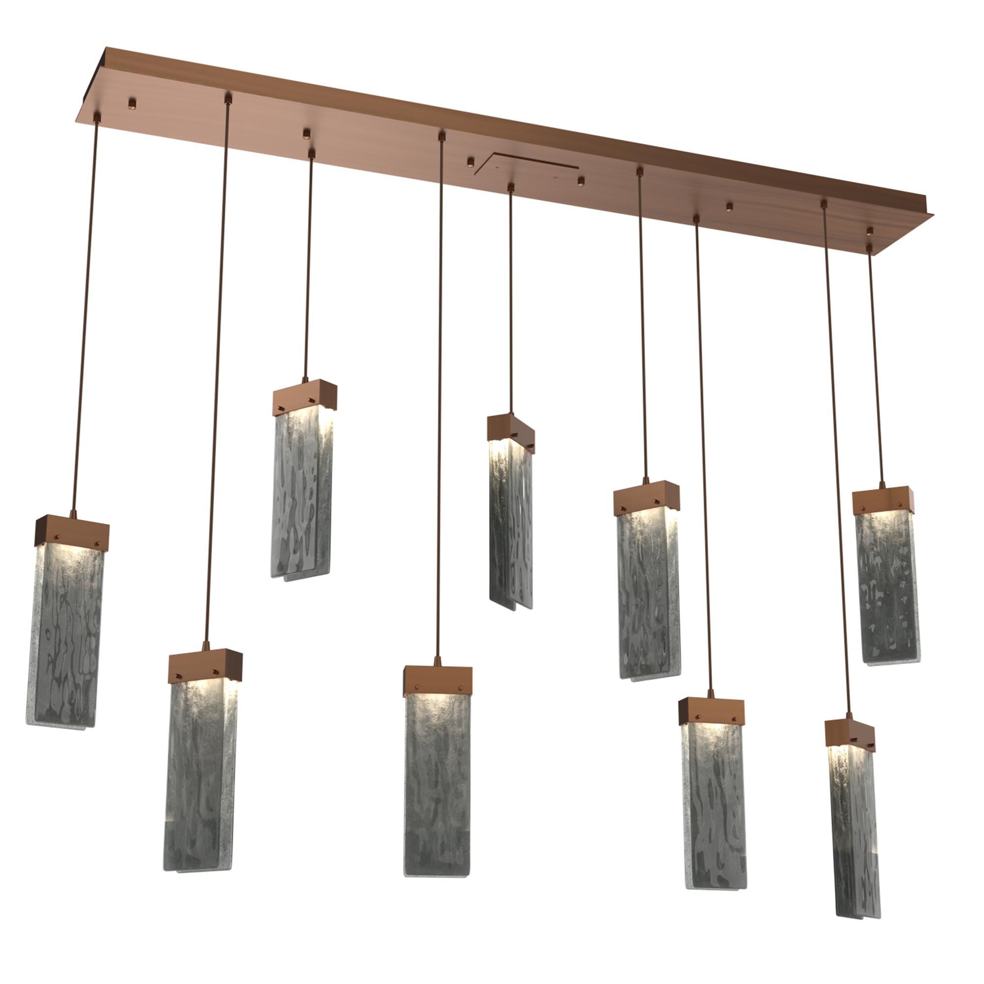 Shown in Burnished Brass finish and Smoke Granite glass