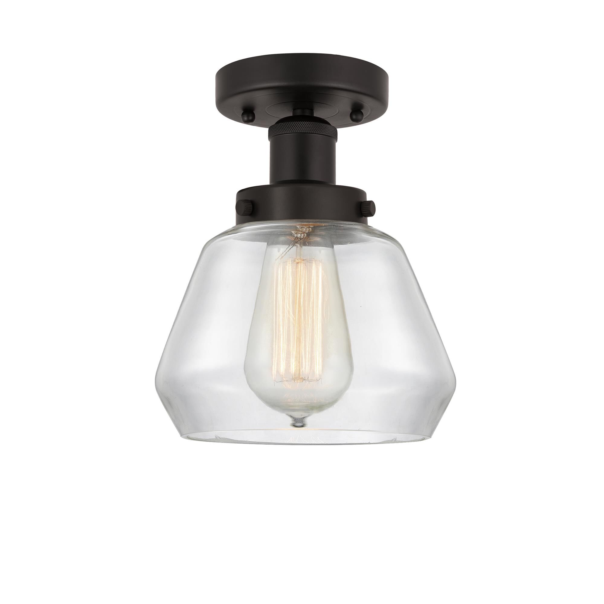 Shown in Oil Rubbed Bronze, Clear finish and Clear glass and Clear Glass shade