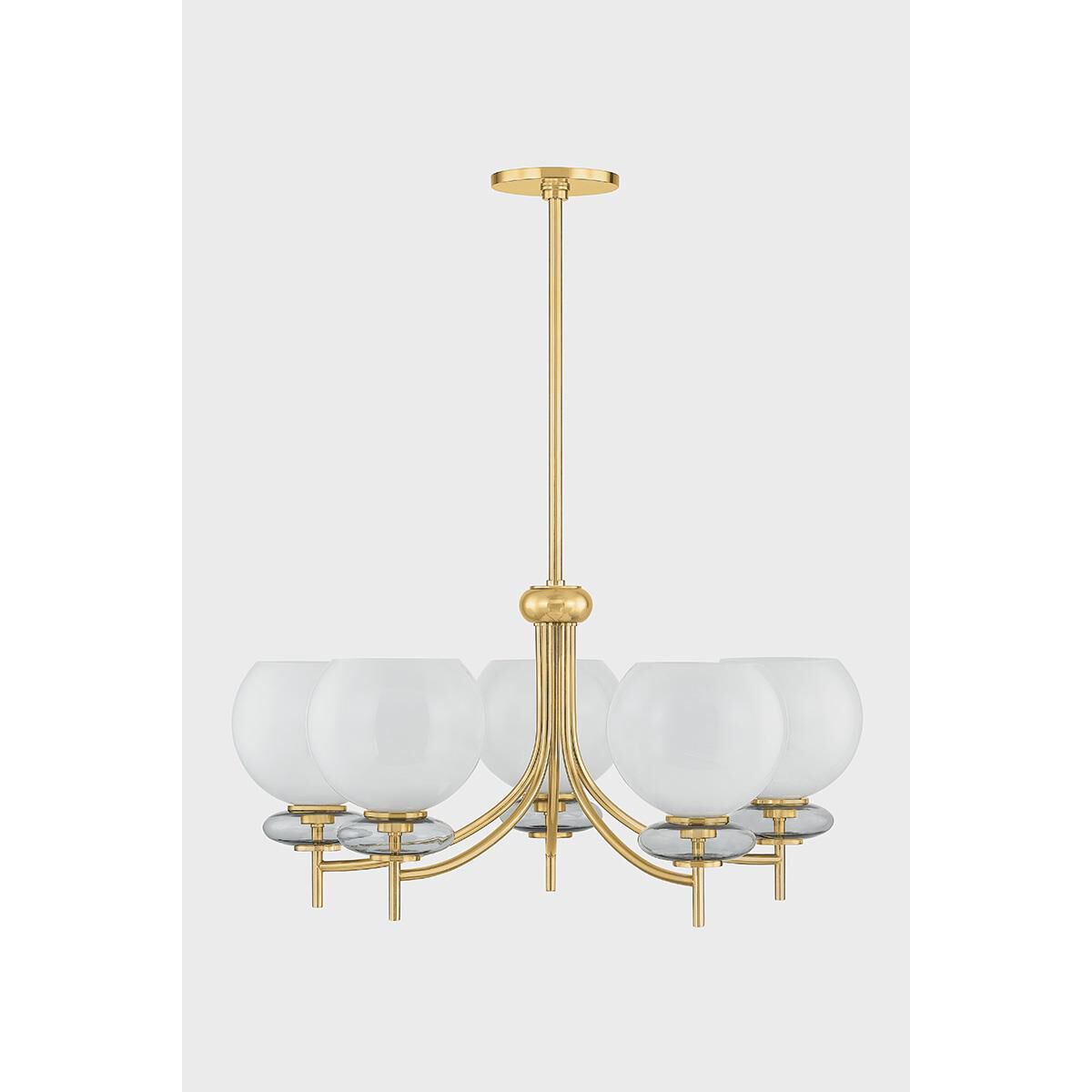 Shown in Aged Brass finish and Cloud shade