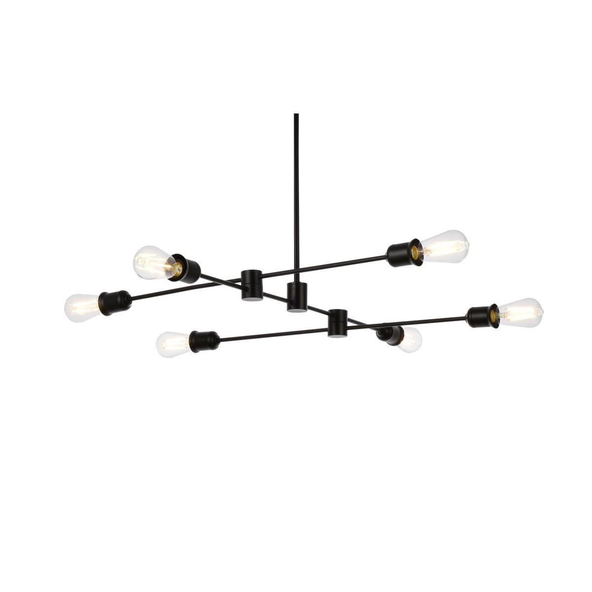 Xavier 35 Inch 6 Light Linear Suspension Light by Elegant Lighting