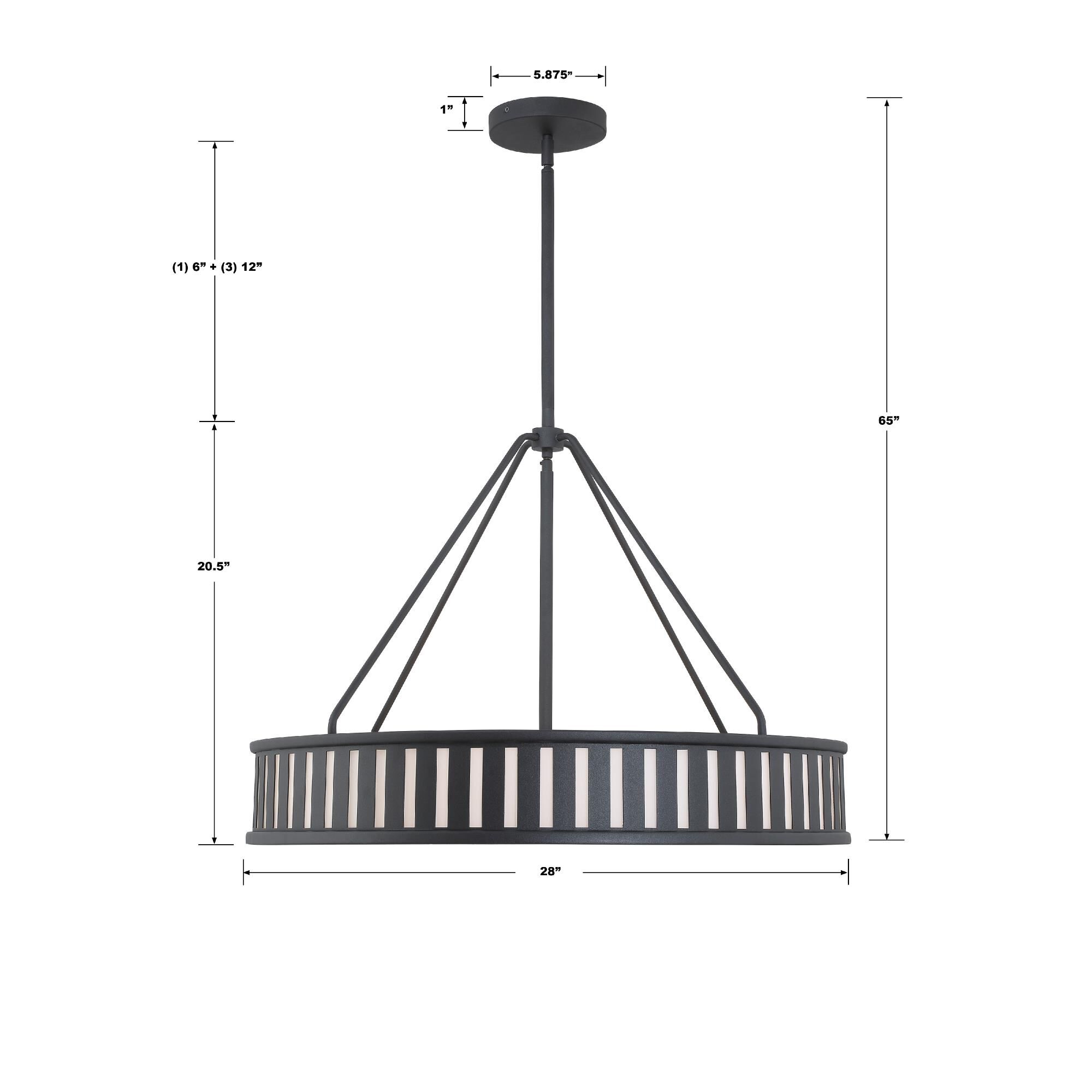 Kendal 28 Inch Large Pendant by Crystorama