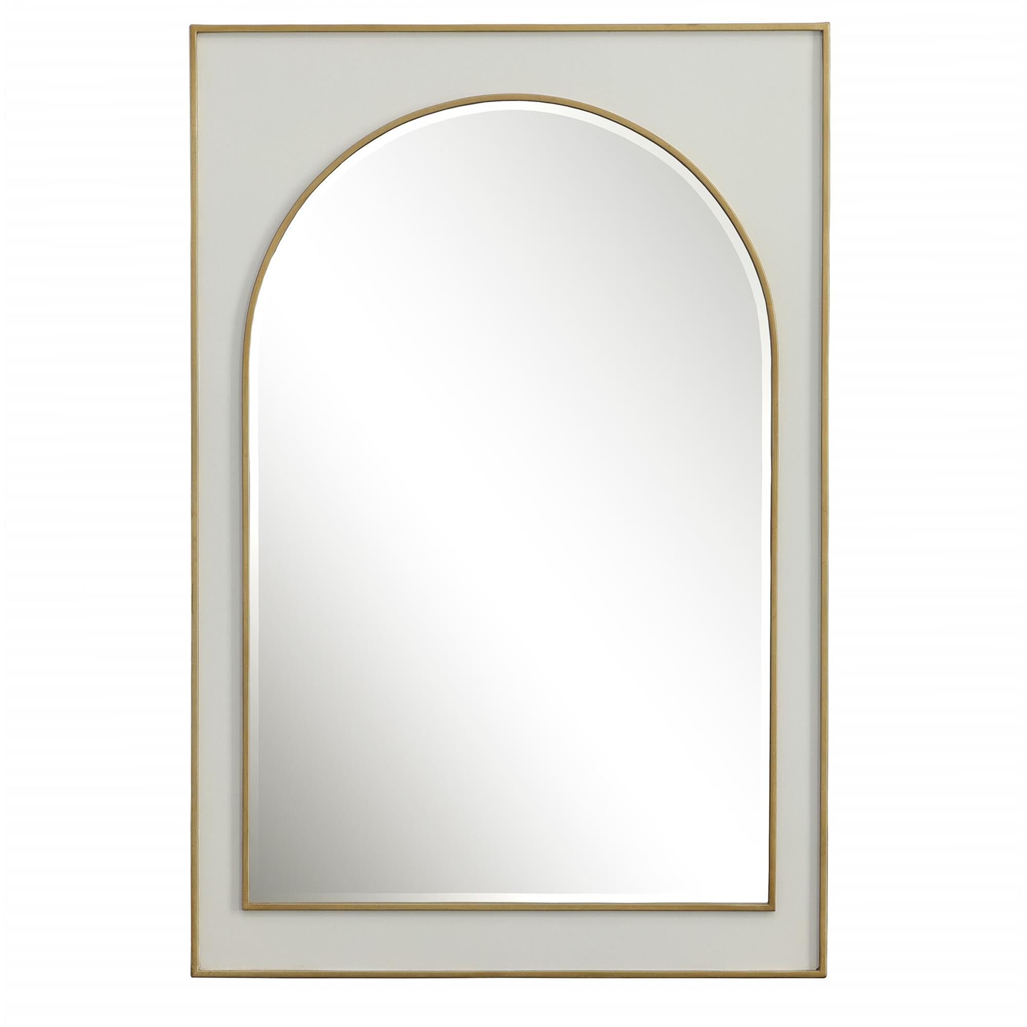 Uttermost Crisanta Gloss White Arch Mirror Decorative Mirrors by Uttermost