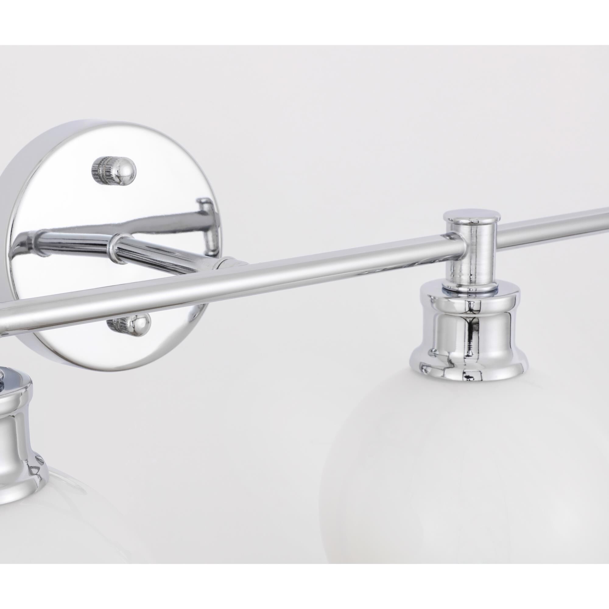 Shown in Chrome finish and Frosted White  glass