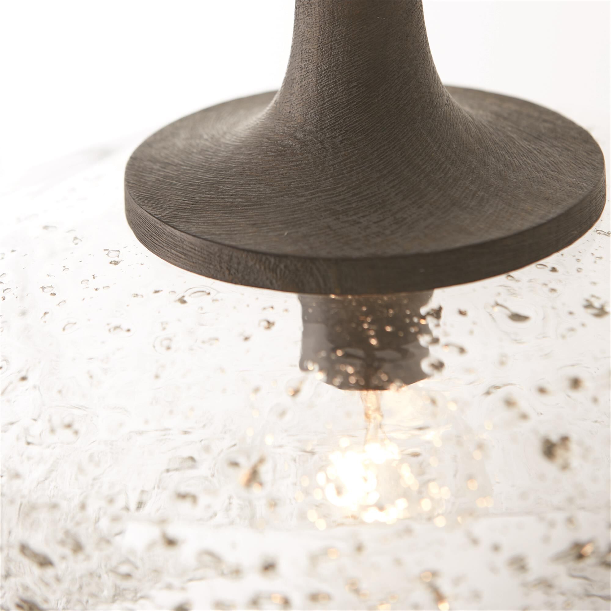 Shown in Carbon Grey and Black Iron finish and Stone Seeded glass