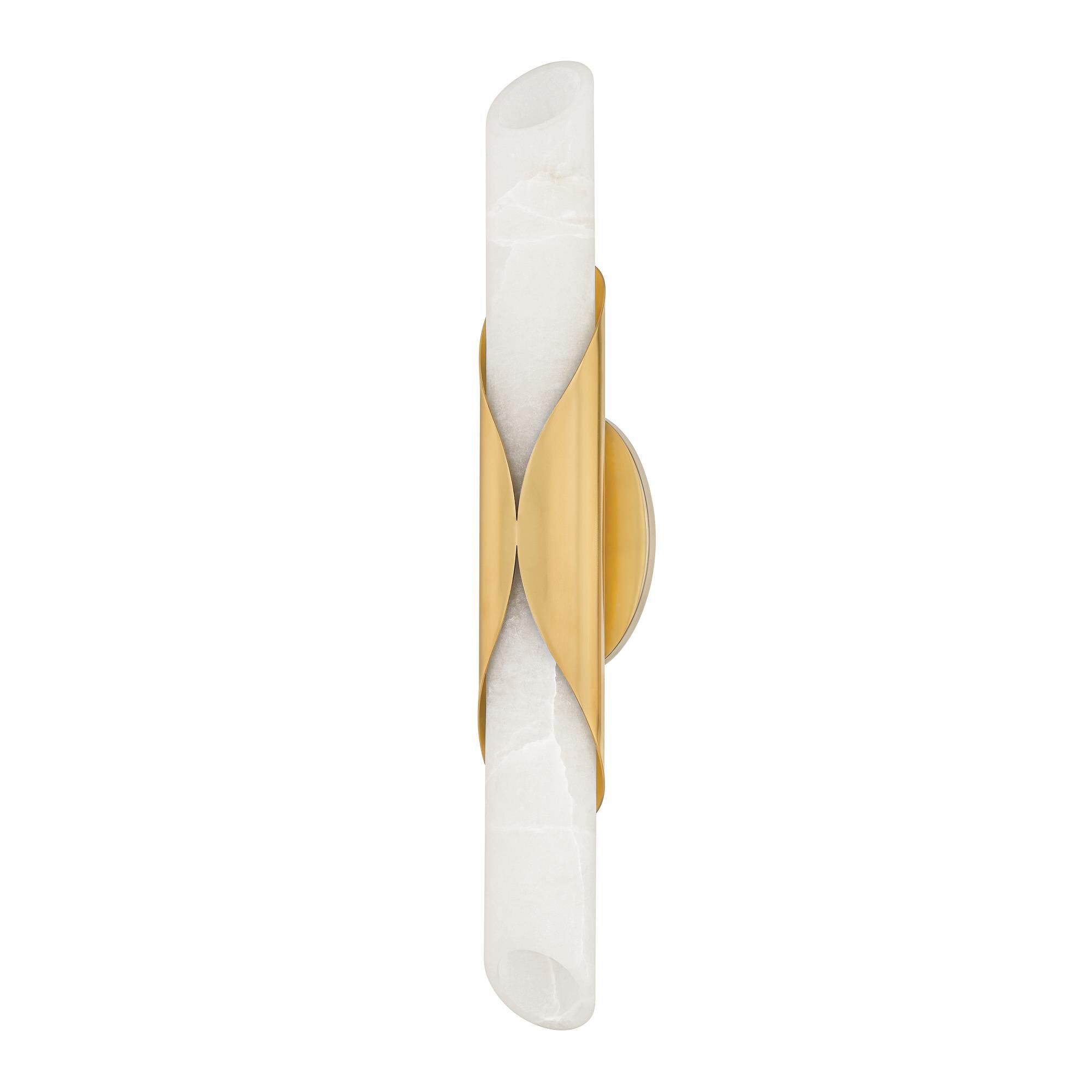 Shown in Vintage Polished Brass finish and White Alabaster glass
