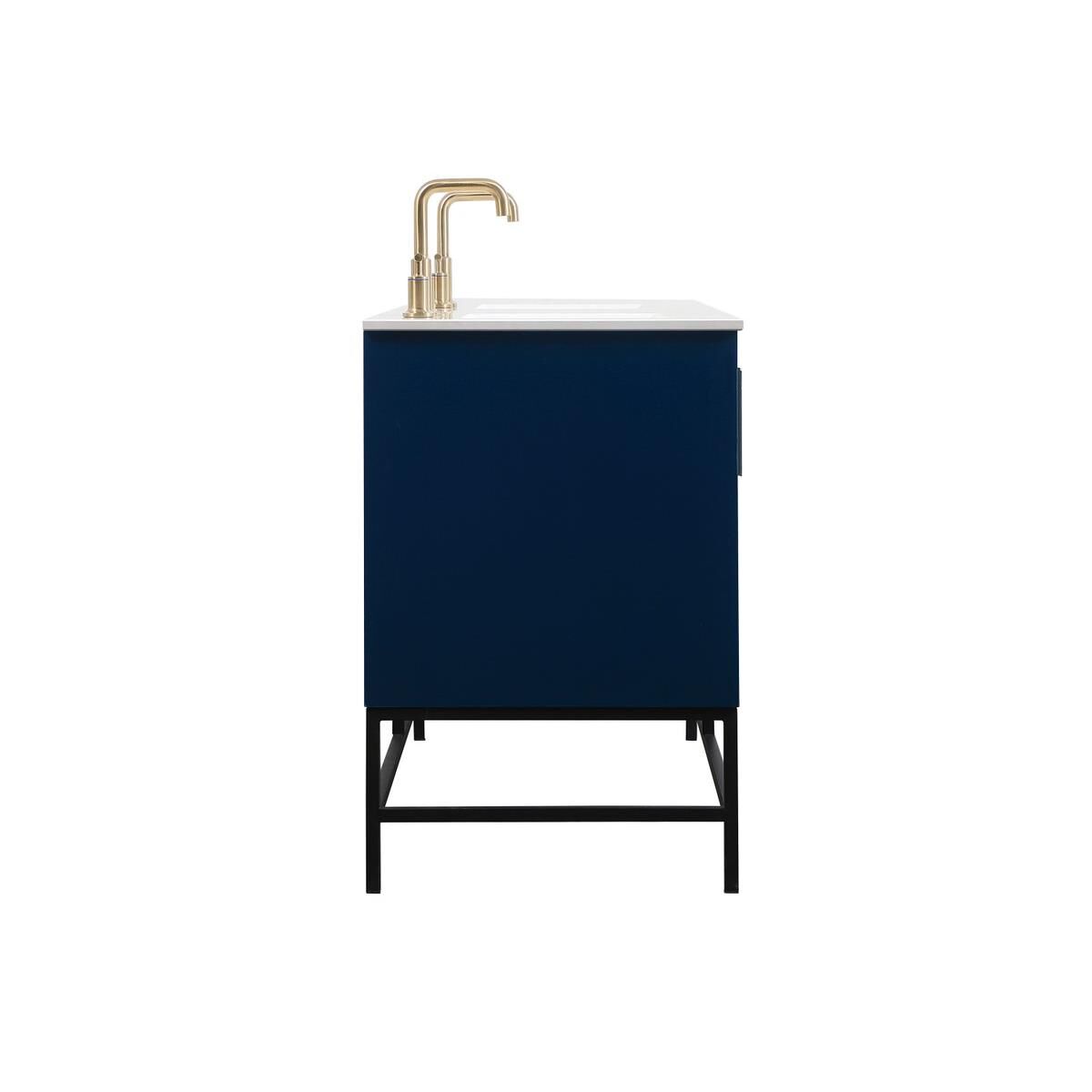 Shown in Blue finish and Without Backsplash accent