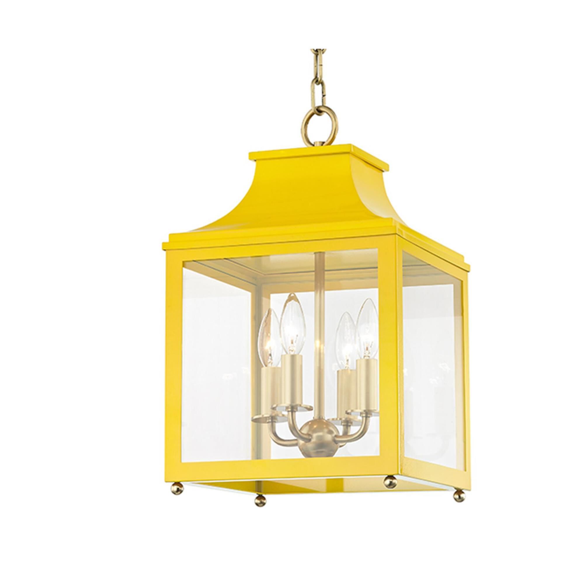 Shown in Aged Brass-Marigold finish and Clear glass 