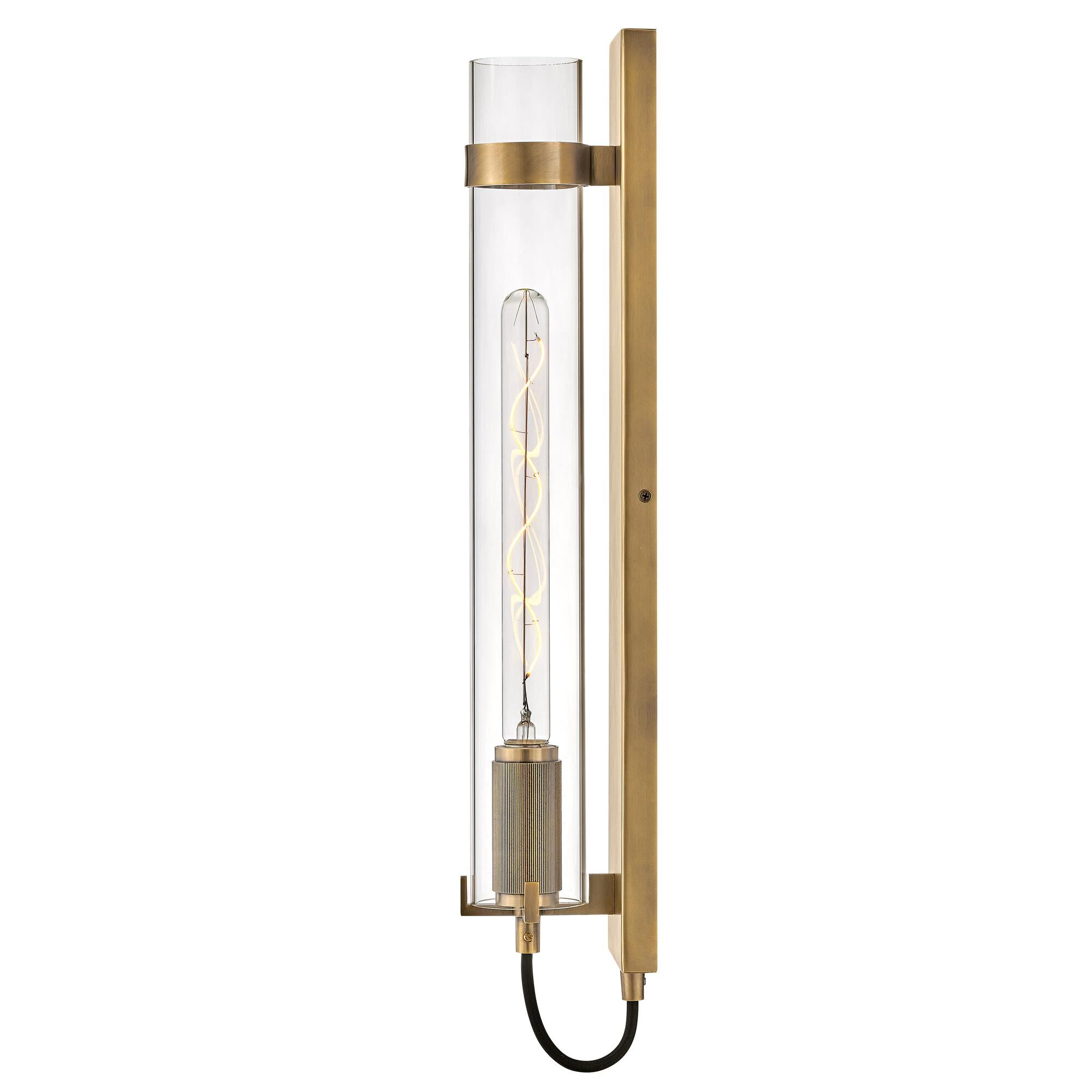 Shown in Heritage Brass finish and Clear glass