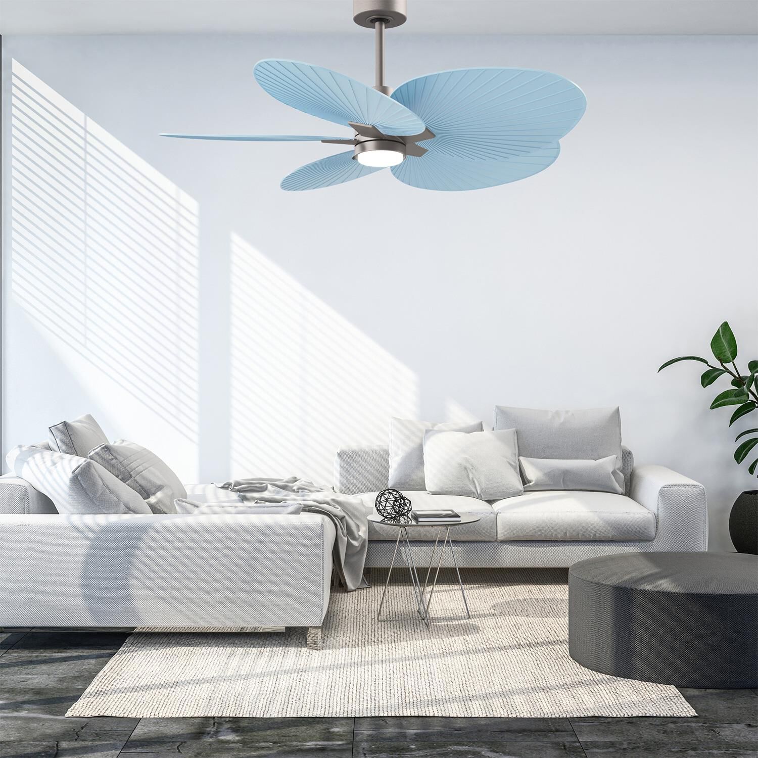 Alessandra Tropical Outdoor Rated 48 Inch Ceiling Fan with Light Kit by Matthews Fan Company