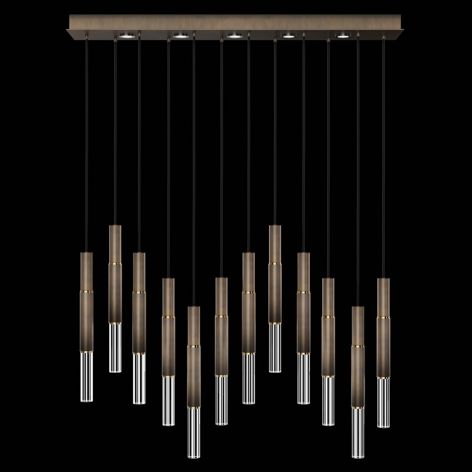 Shown in Bronze finish and True crystal and False glass