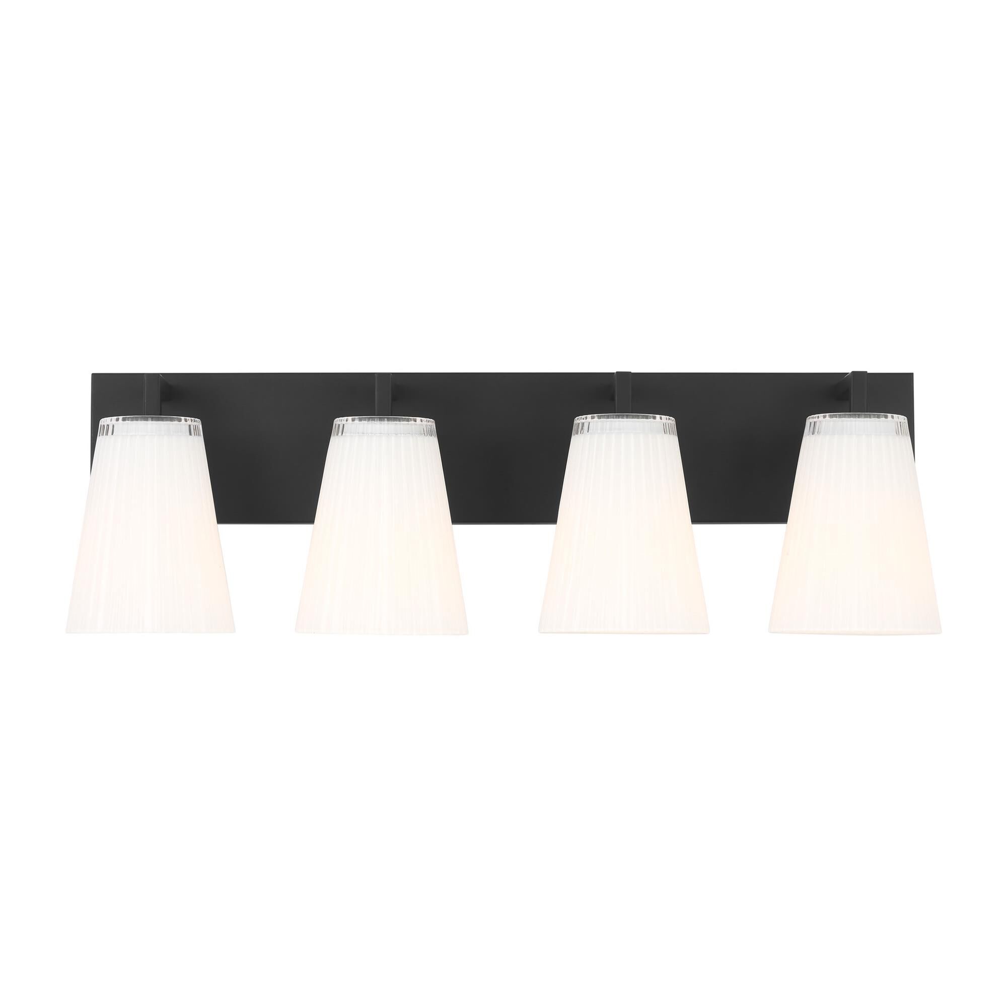Shown in Midnight Black finish and Clear Fluted White Paint Inside glass