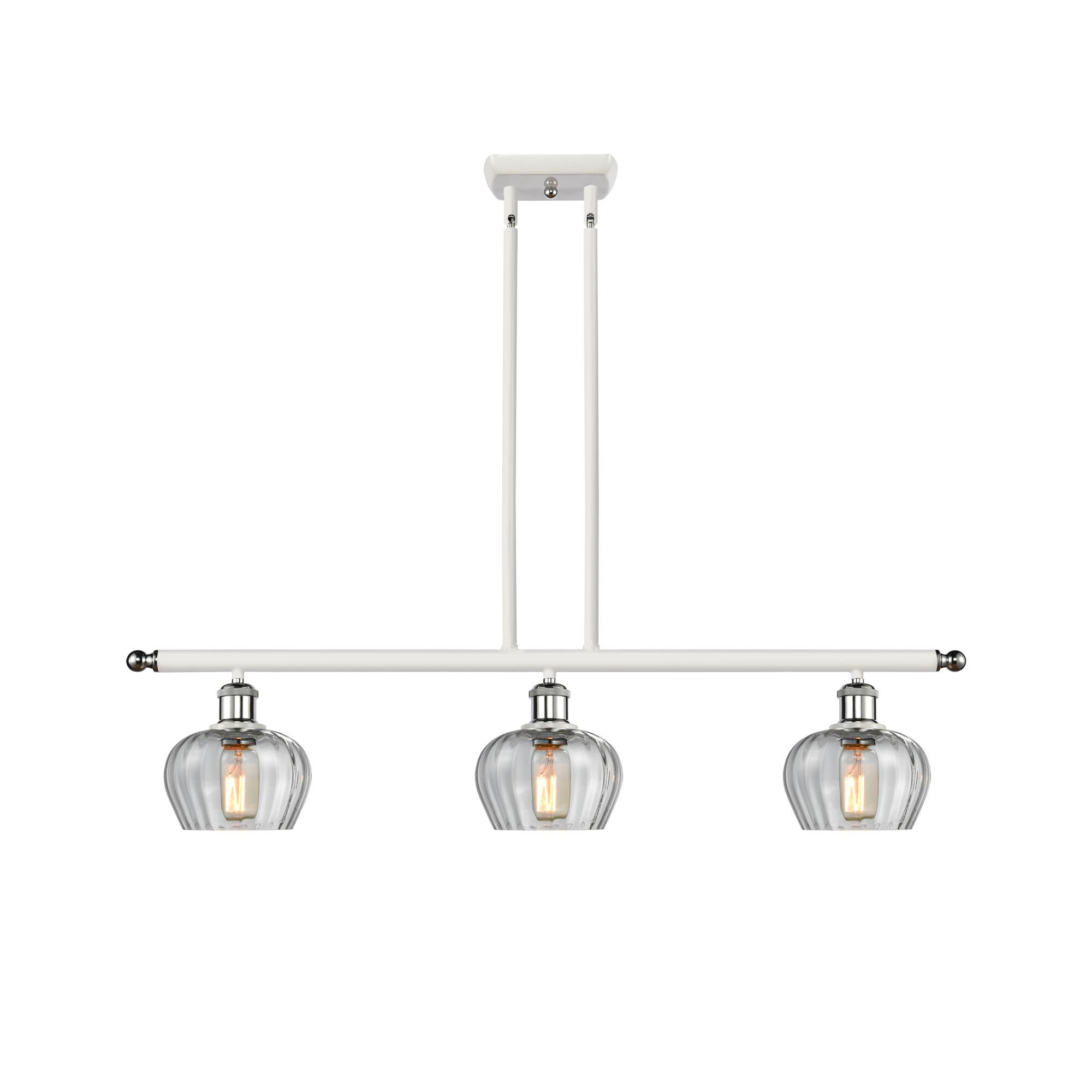 Shown in White And Polished Chrome finish and Bowl glass and Glass shade and Polished Chrome accent