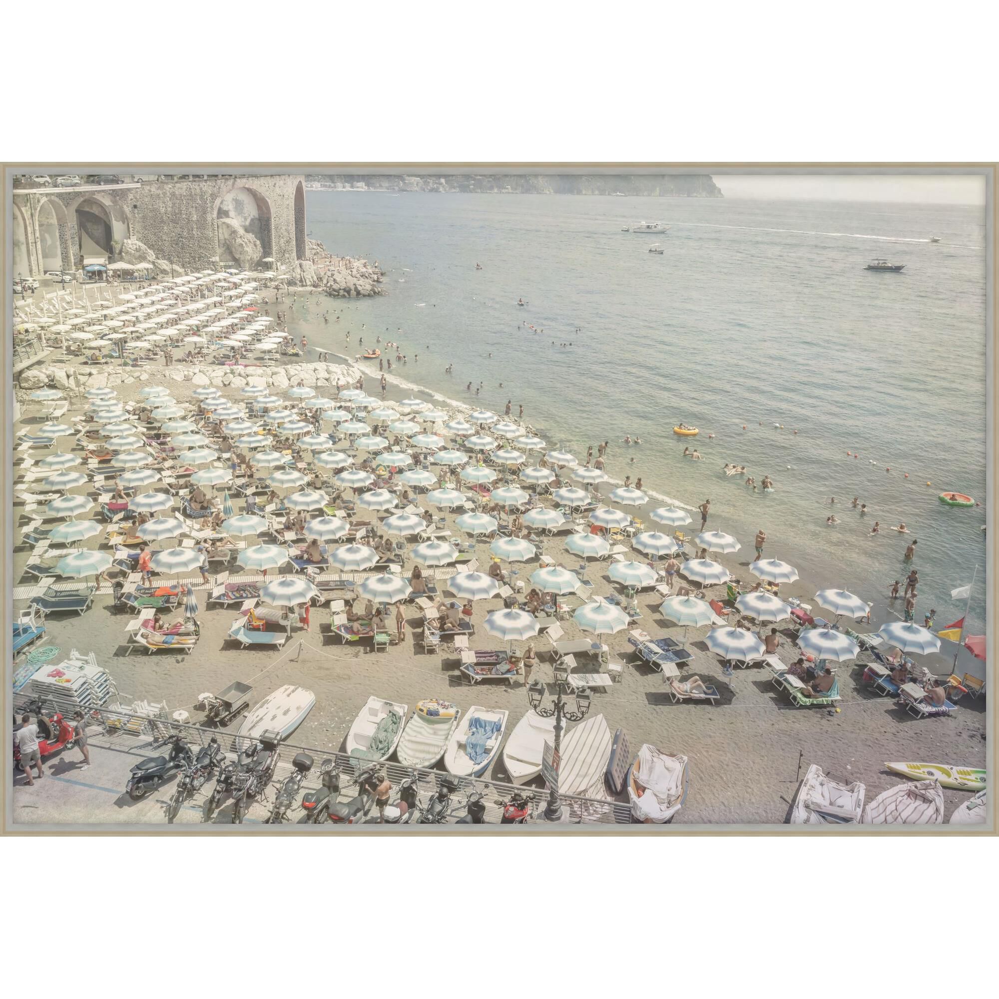 Rs Photo Amalfi Beach Umbrellas Print by LEVEL57
