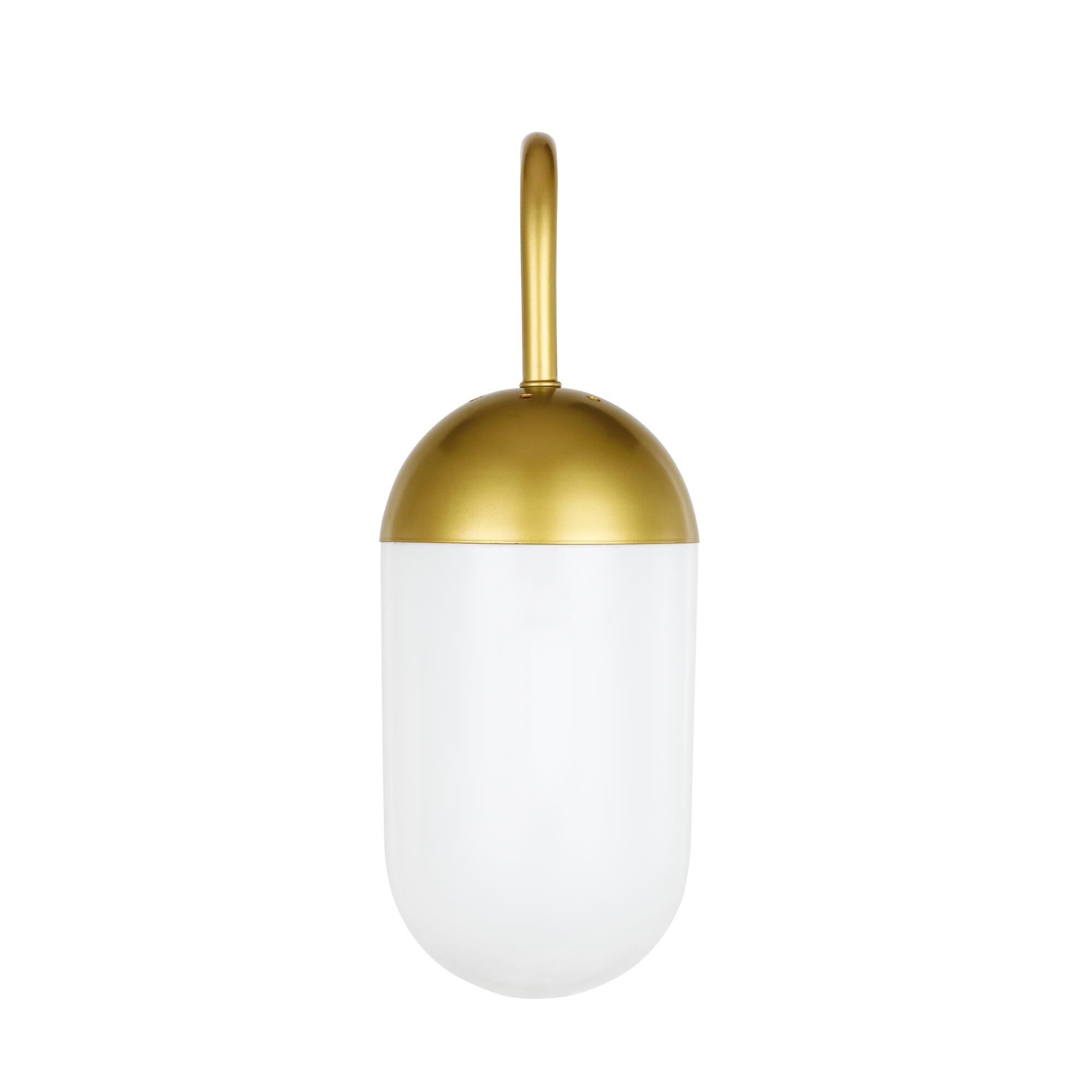 Shown in Brass finish and Frosted White  glass