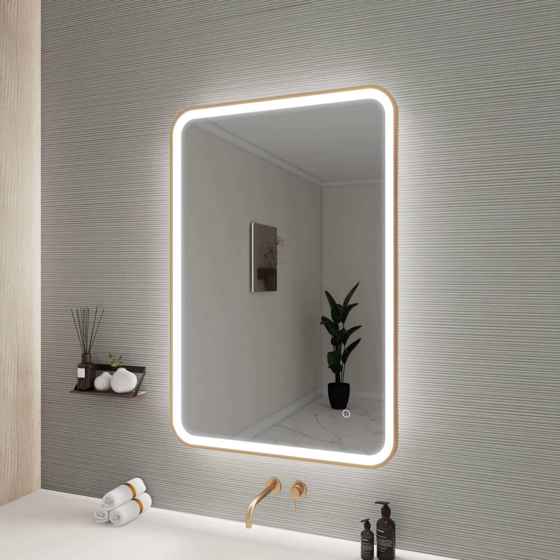 Harmoni 40 Inch Rectangular LED Lighted Mirror by Elegant Decor