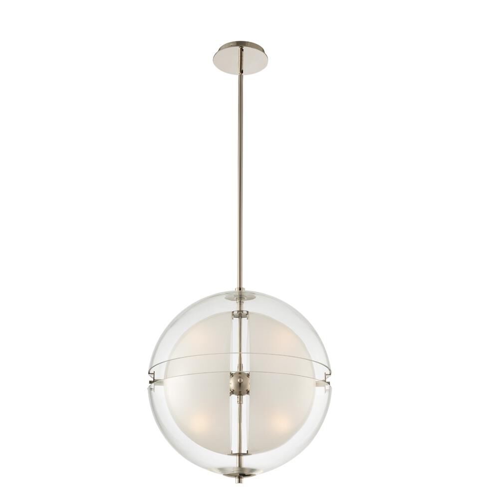 Shown in Polished Nickel finish and Clear Hemisphere ;Clear Hemisphere glass