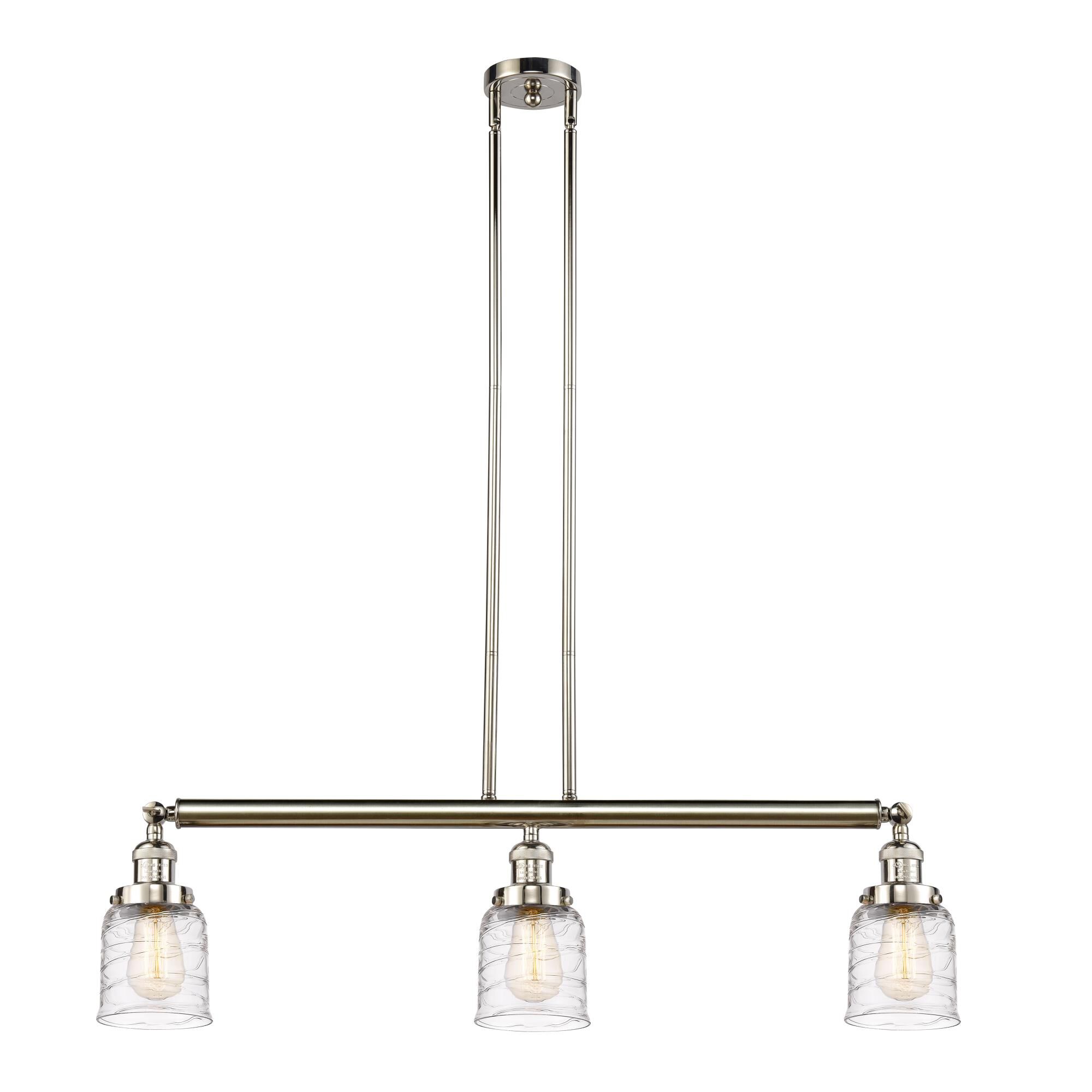 Bruno Marashlian Small Bell 36 Inch 3 Light Linear Suspension Light,
