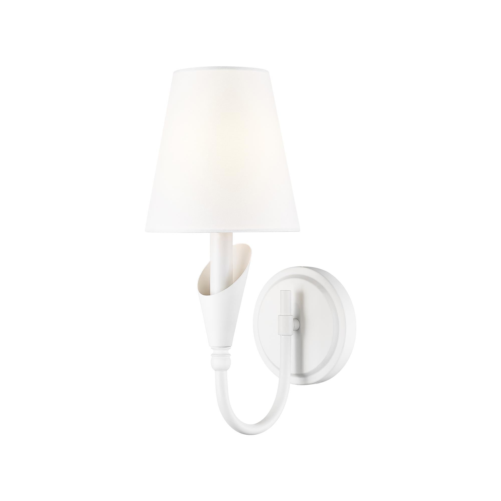 Shown in Textured White finish and White glass and White shade