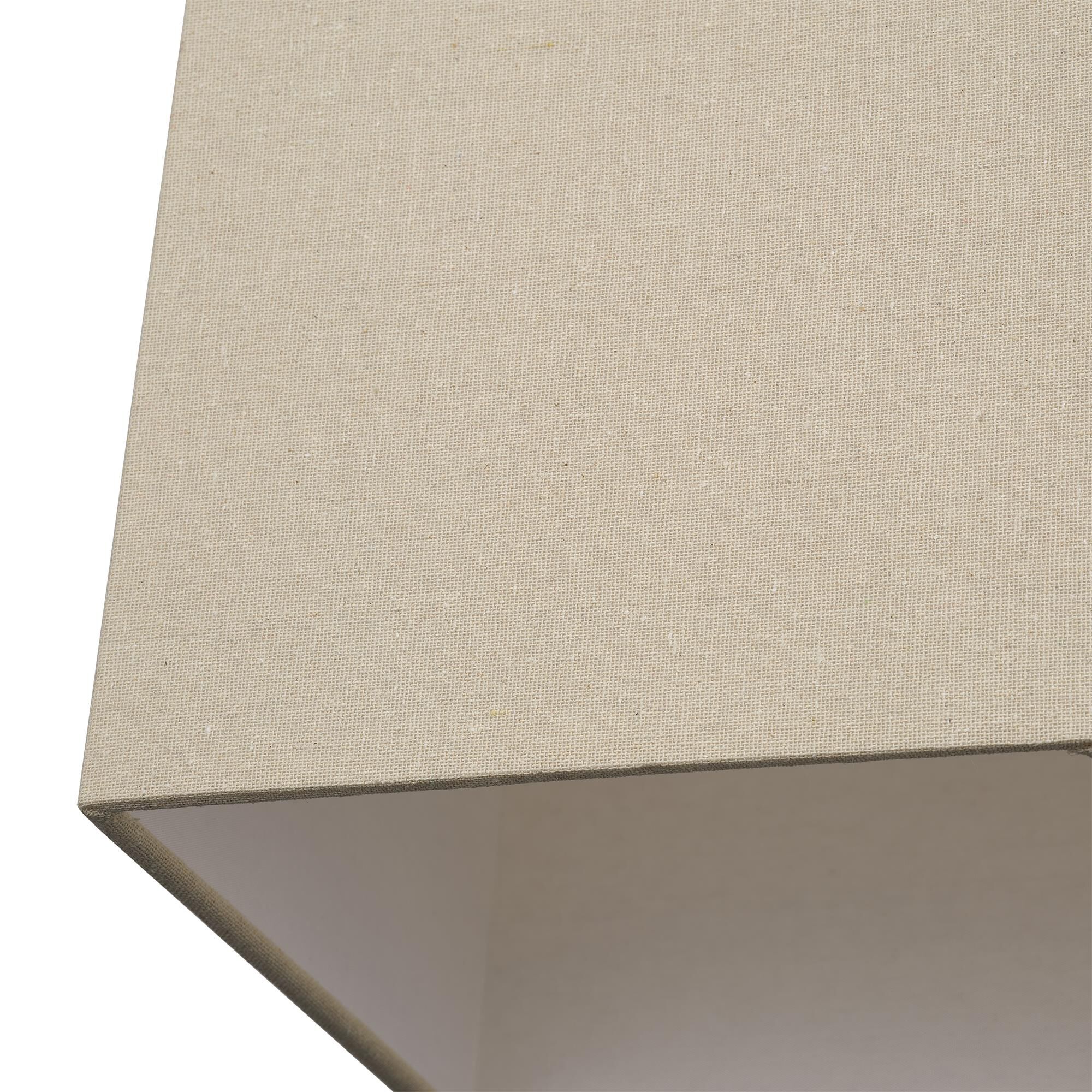 Shown in Bronze finish and Hand Crafted Parchment Color Hardback Fabric with White Color Inside shade