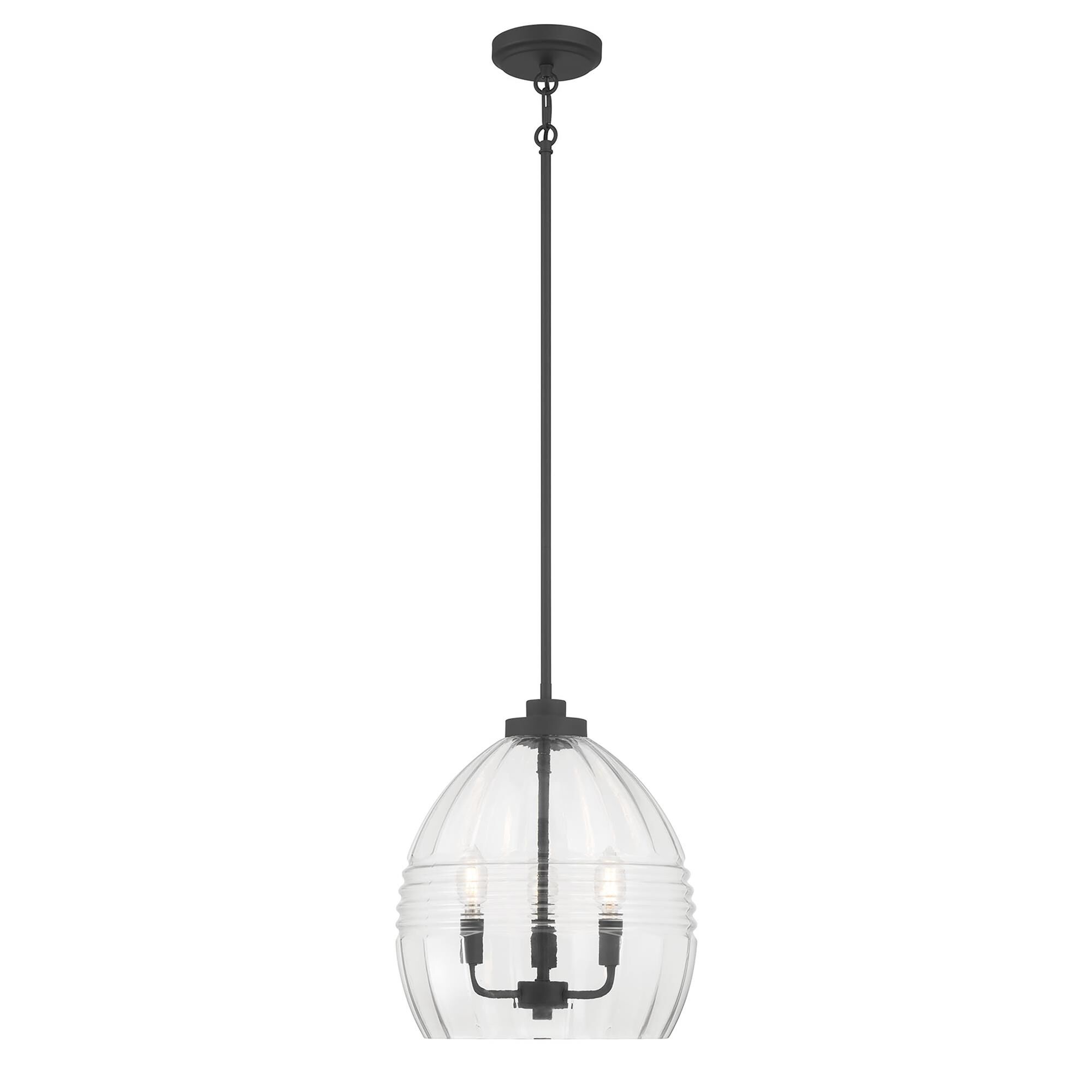 Shown in Matte Black finish and Clear glass