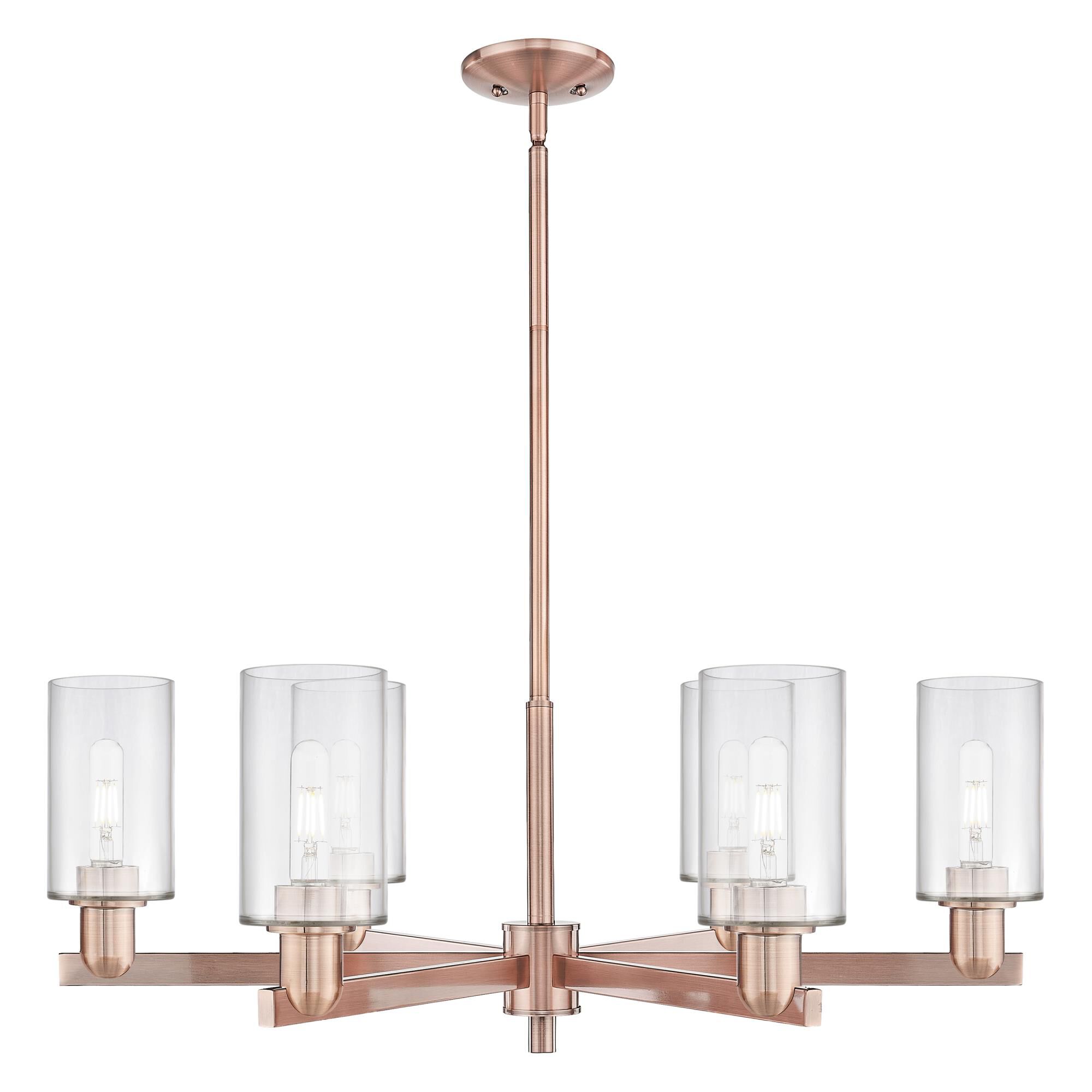 Shown in Antique Copper finish and Clear glass