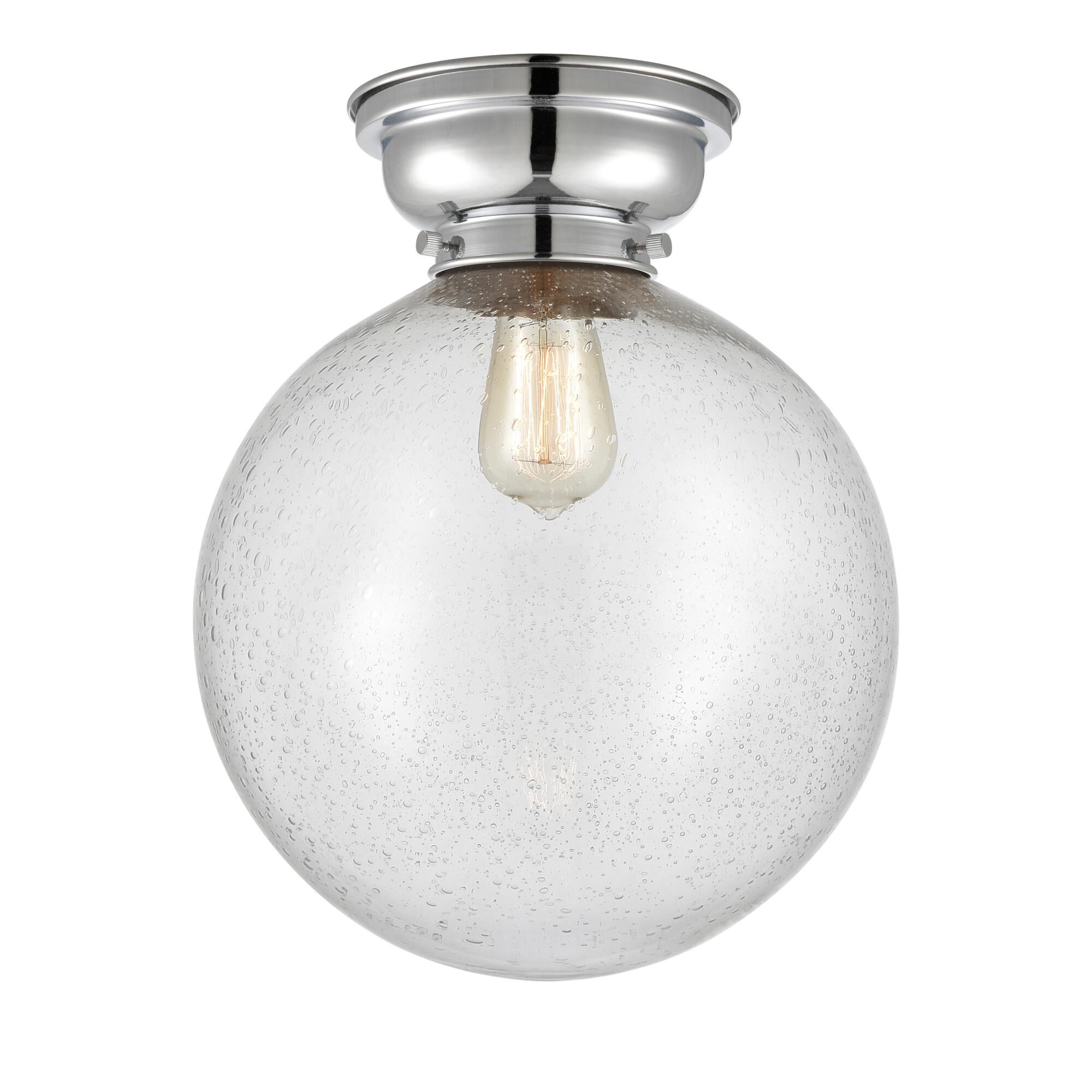 Shown in Polished Chrome finish and Globe glass and Glass shade