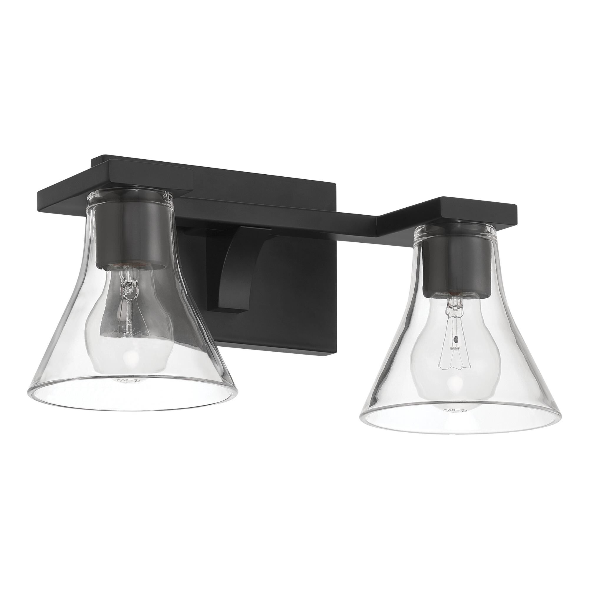 Shown in Matte Black finish and Clear glass