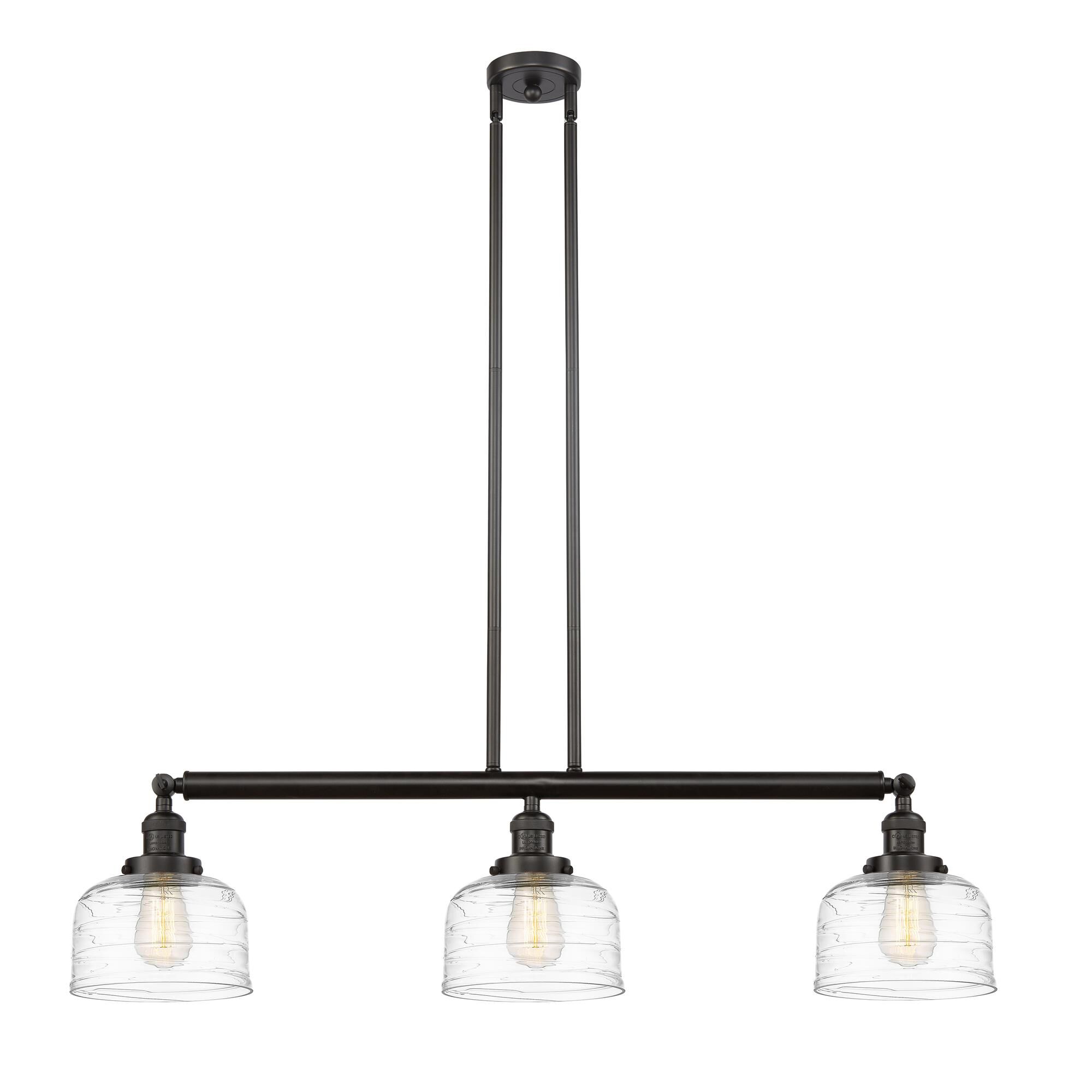 Bruno Marashlian Large Bell 41 Inch 3 Light Linear Suspension Light by Innovations Lighting