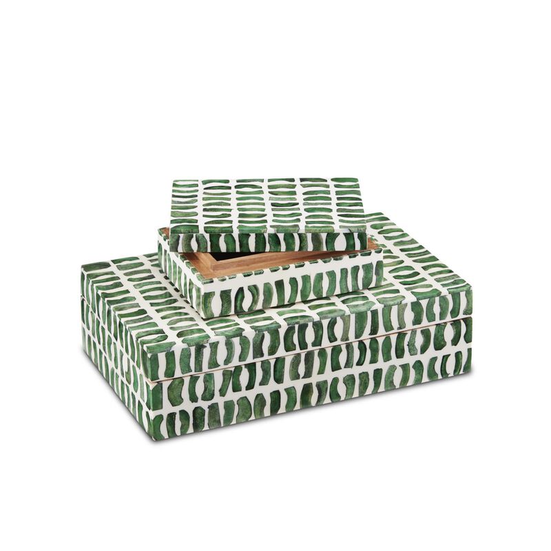 Emerald Box Set of 2 Accent Box by Currey and Company