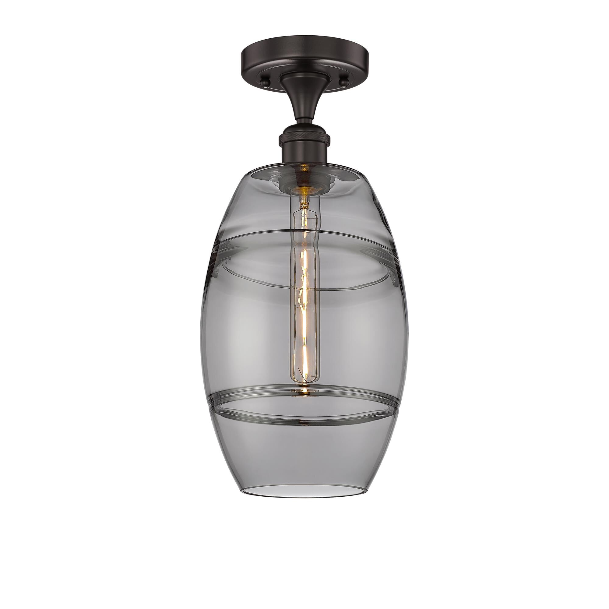 Shown in Oil Rubbed Bronze finish and Light Smoke glass
