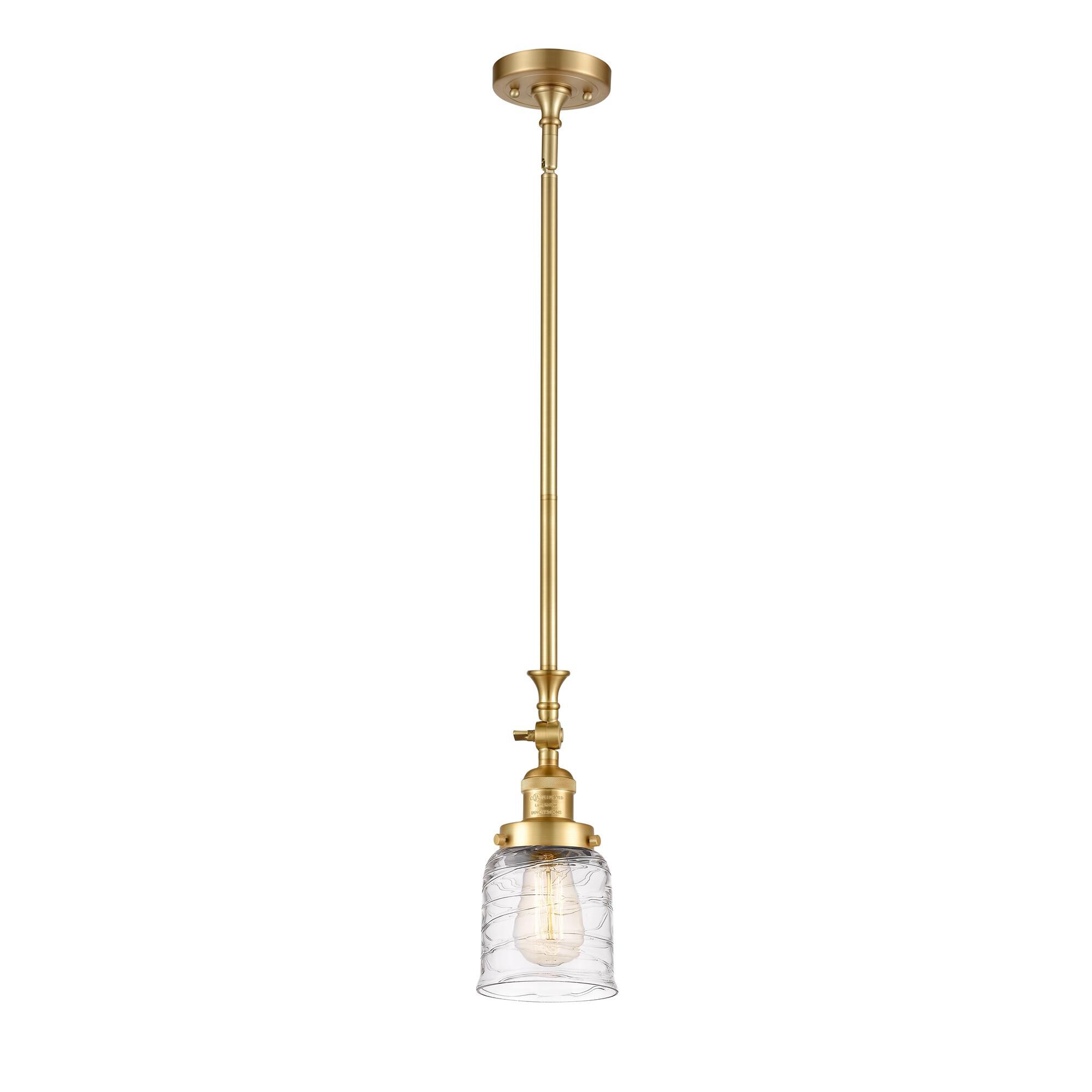 Shown in Satin Gold finish and Clear glass