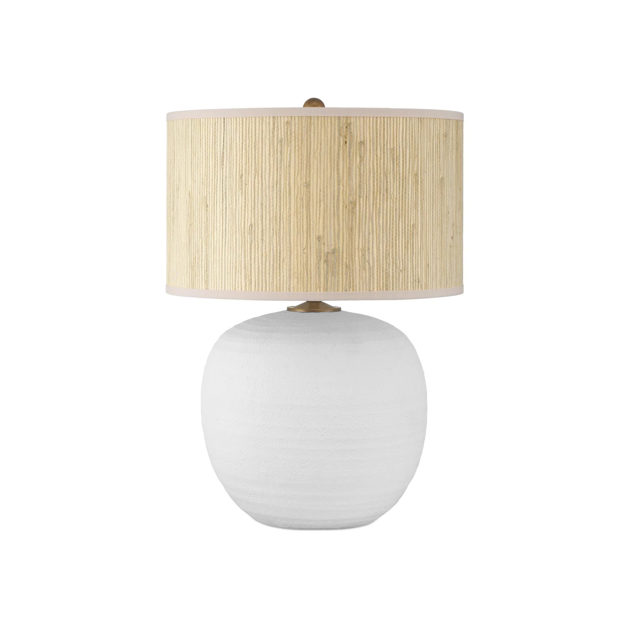 Shown in Textured White finish and Beige/Natural Straw/Hardback/Single Fold shade