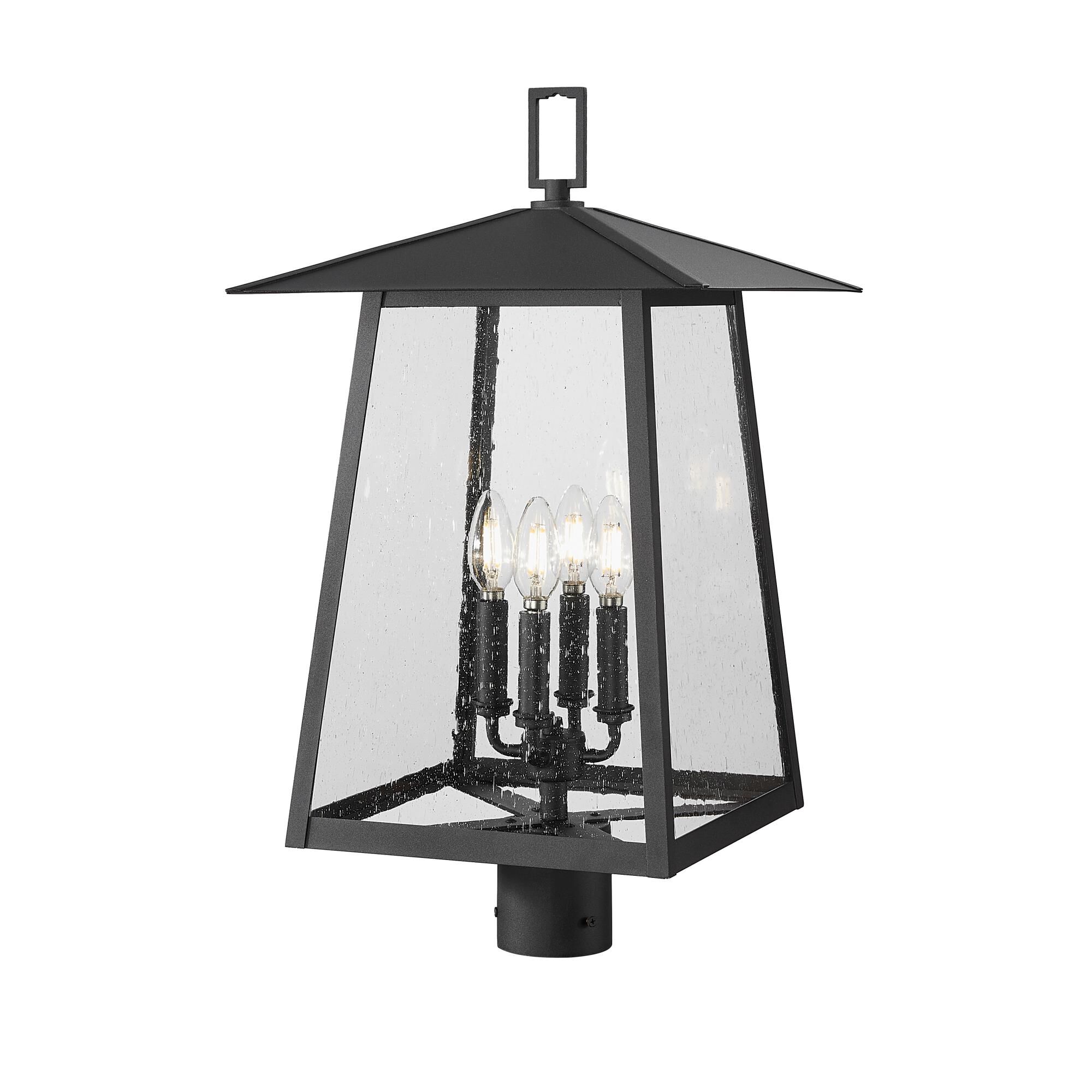 Shown in Black finish and Clear Seedy glass and Clear Seedy shade