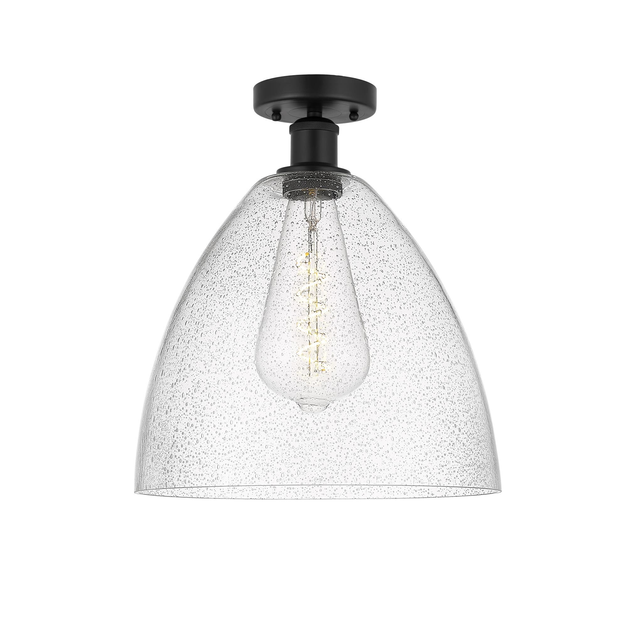 Shown in Matte Black finish and Seedy glass