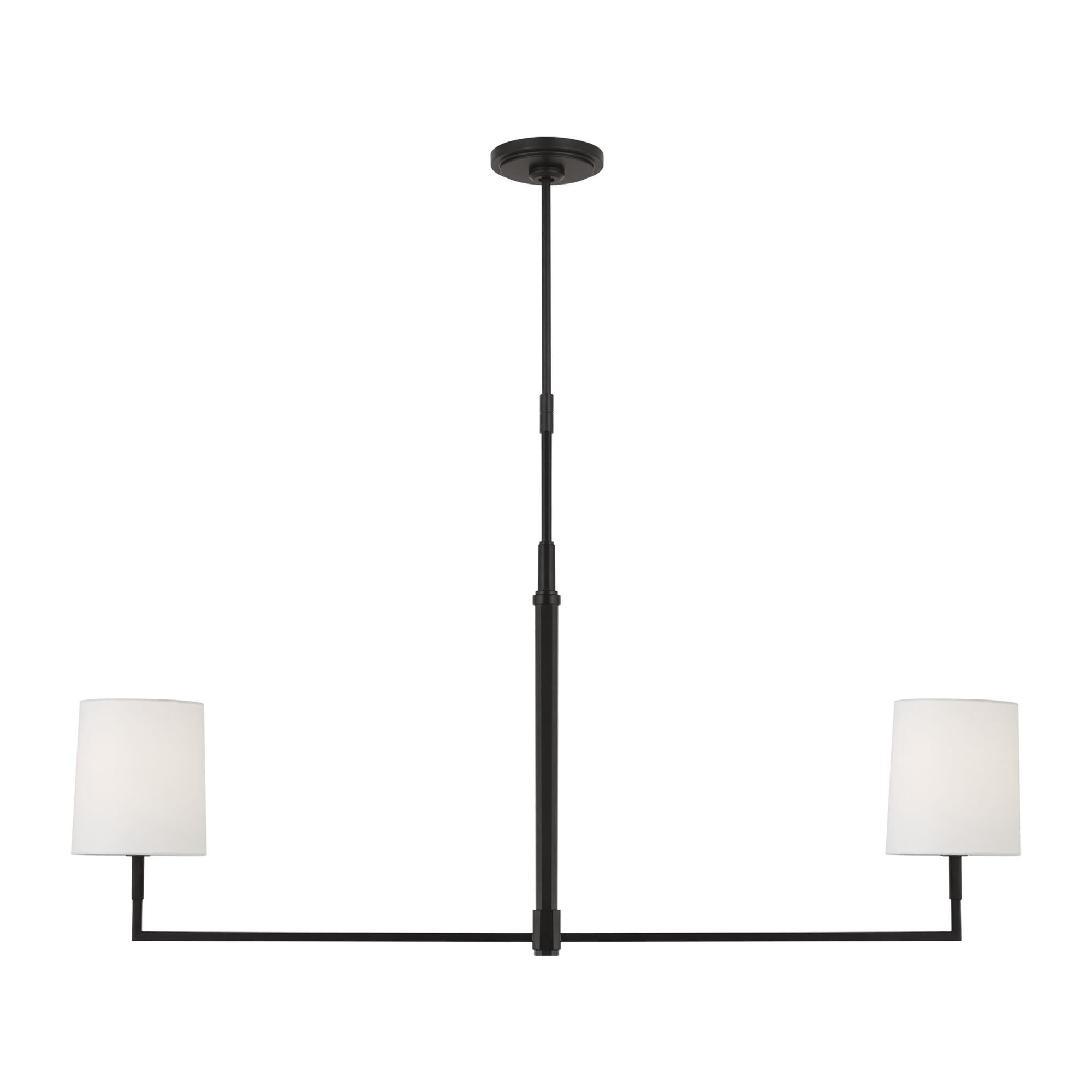 Shown in Aged Iron finish and White Linen shade
