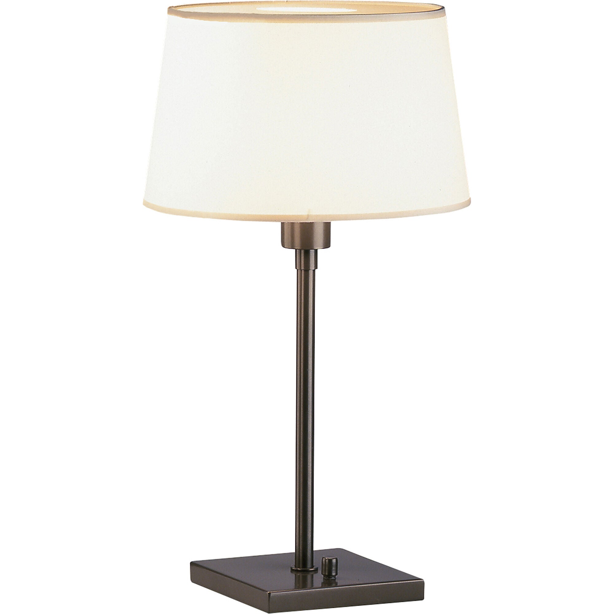 Shown in Dark Bronze Powder Coat  finish and Snowflake Fabric With Top Diffuser shade
