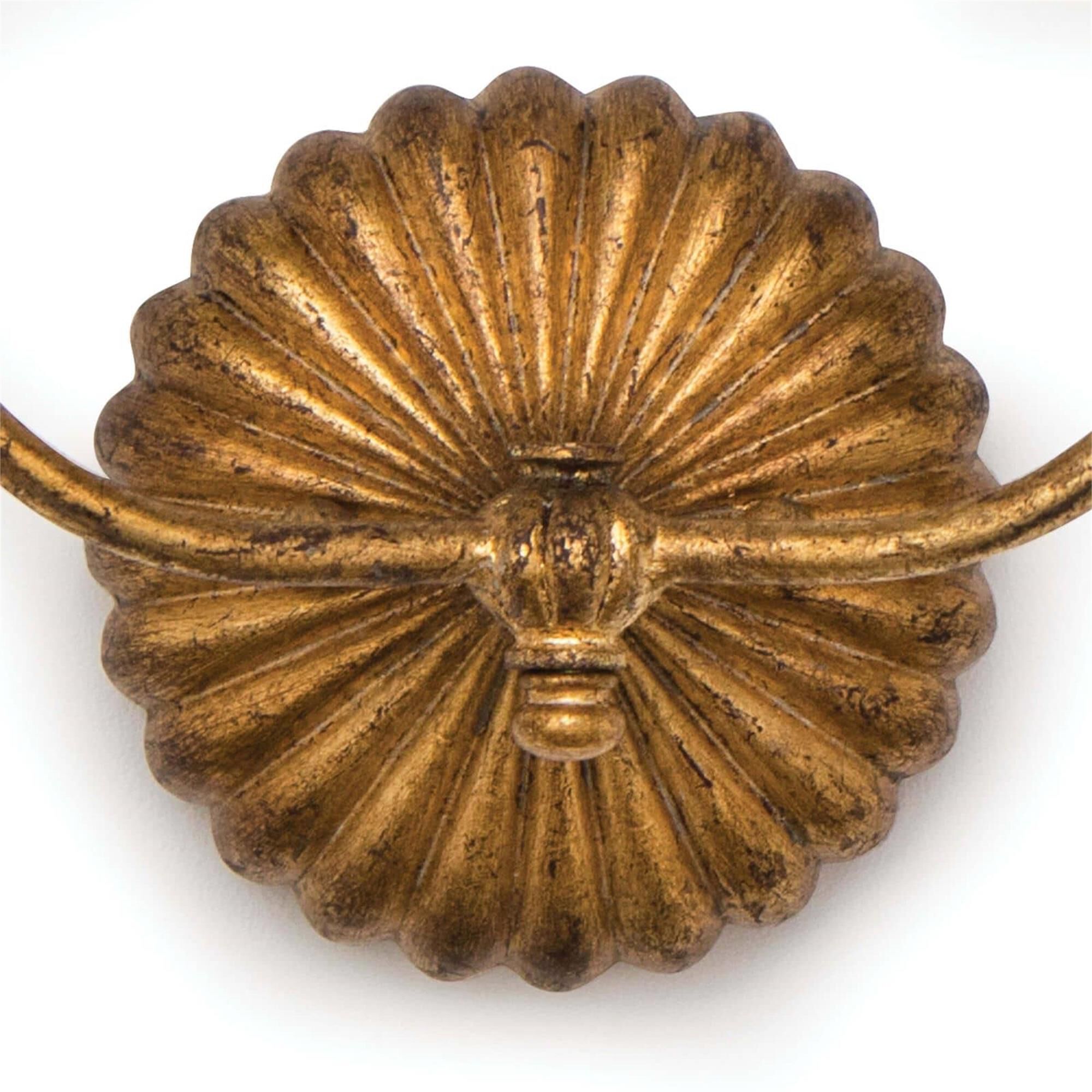 Shown in Antique Gold Leaf finish and Linen shade