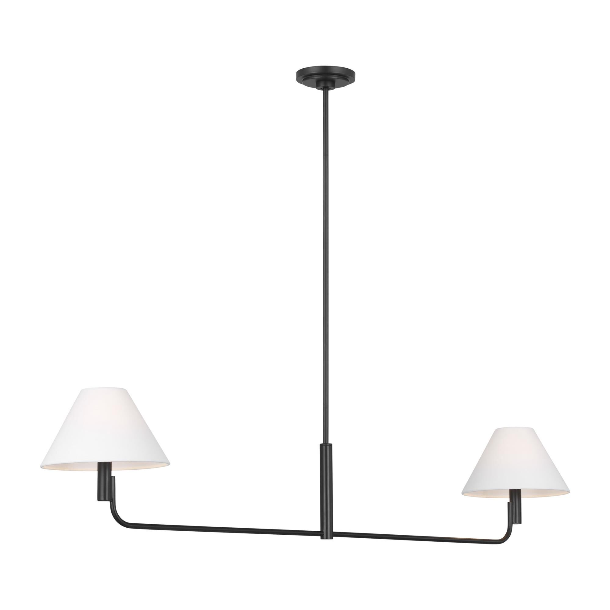 Shown in Aged Iron finish and White Linen shade