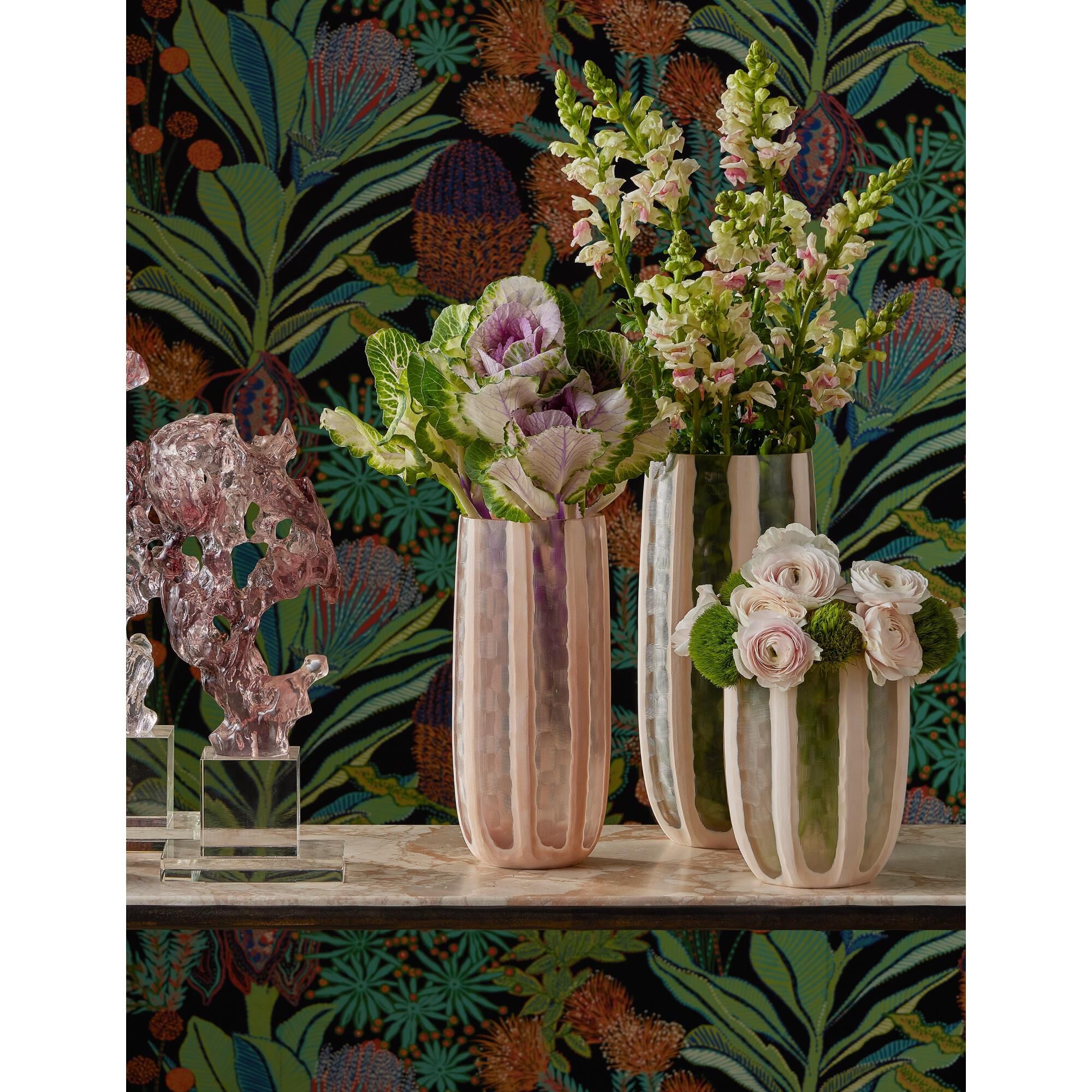 Merletto Set of 3 Vase-Urn by Currey and Company